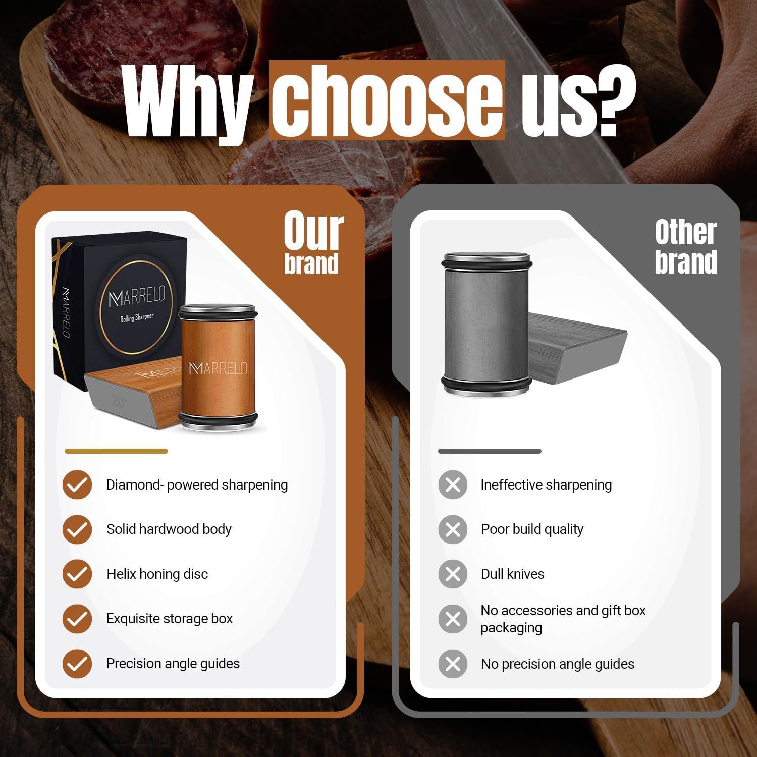 Afilador de cuchillos Marrelo rodante con discos de diamante