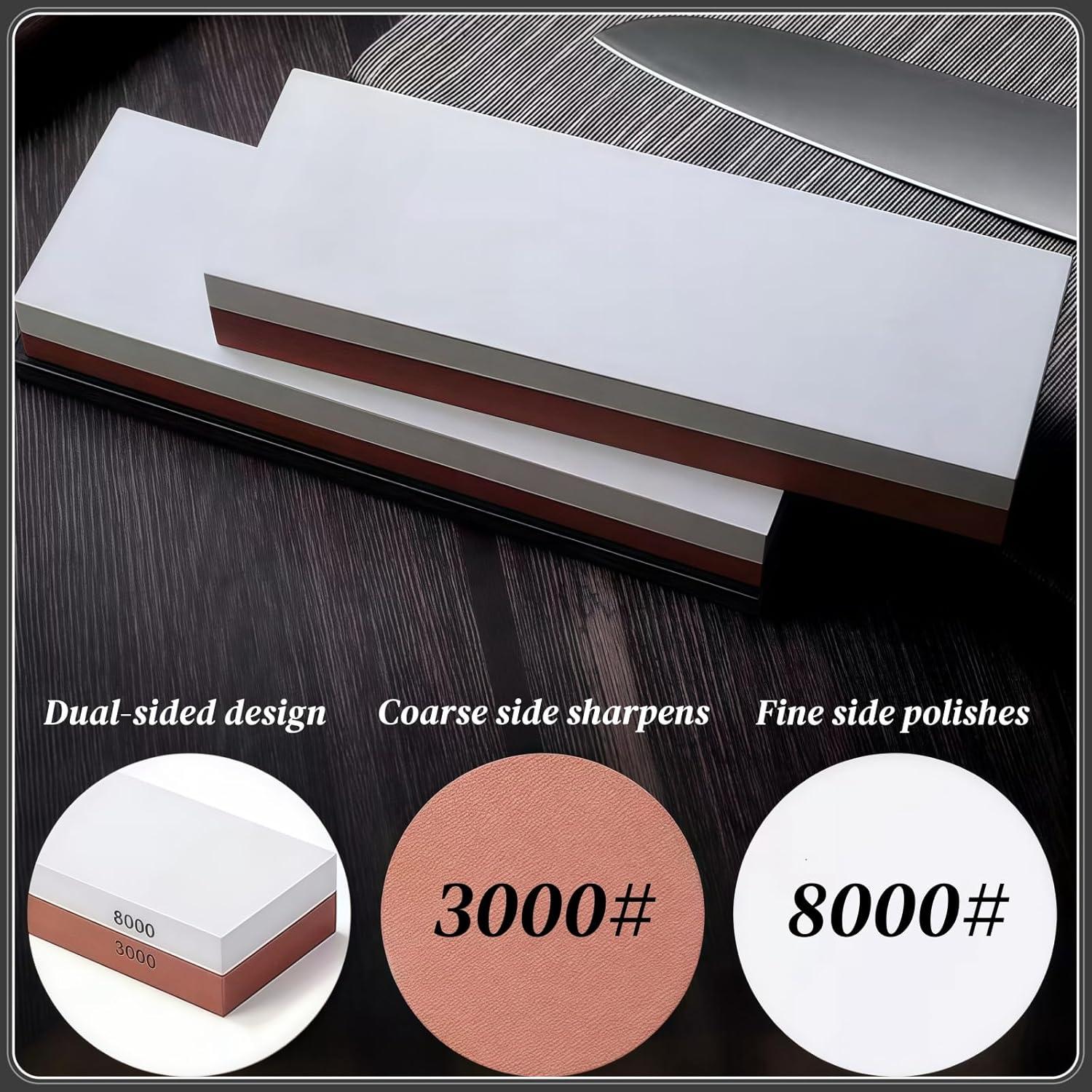 Piedra de Afilado Bellairis 3000/8000 Grit con Base Antideslizante