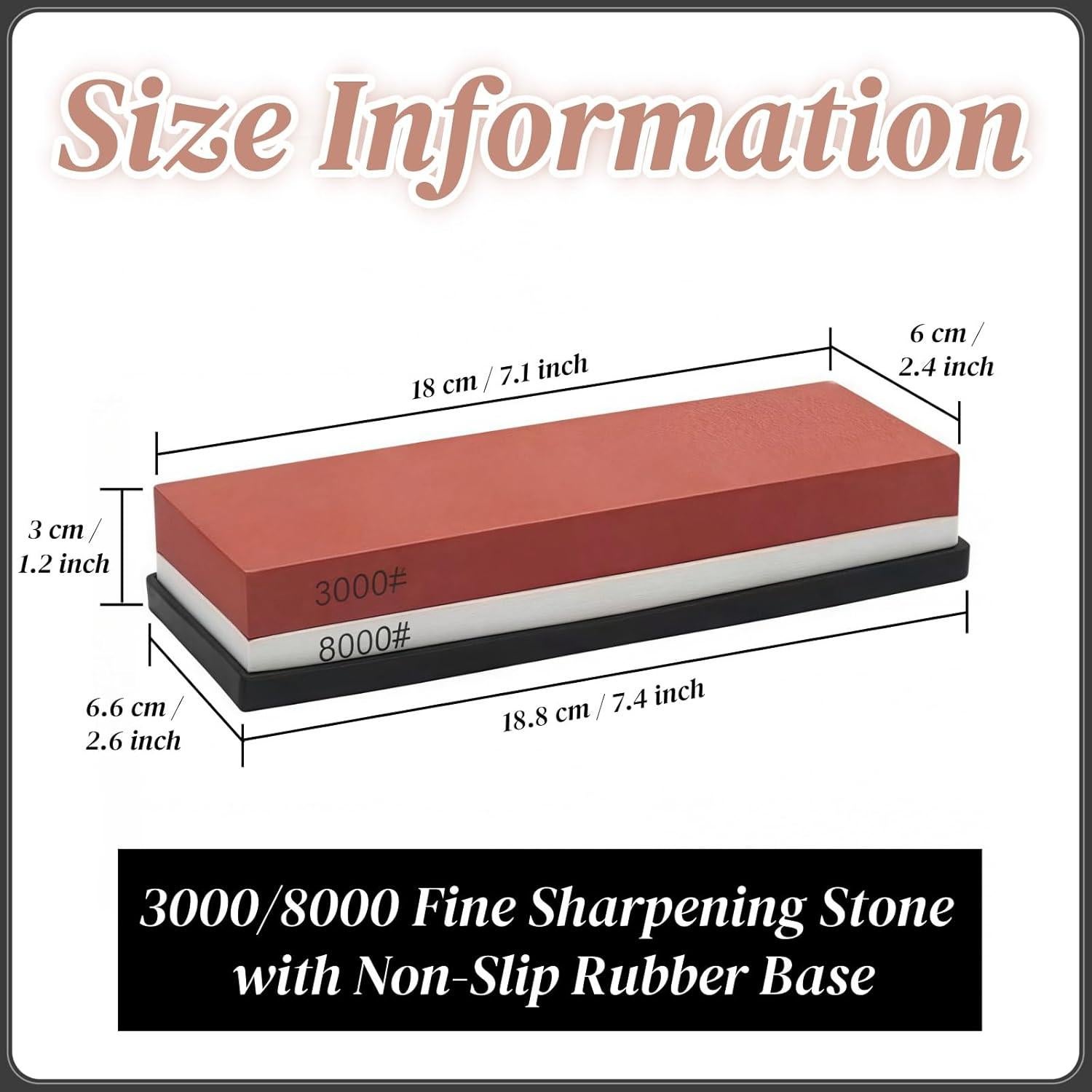 Piedra de Afilado Bellairis 3000/8000 Grit con Base Antideslizante