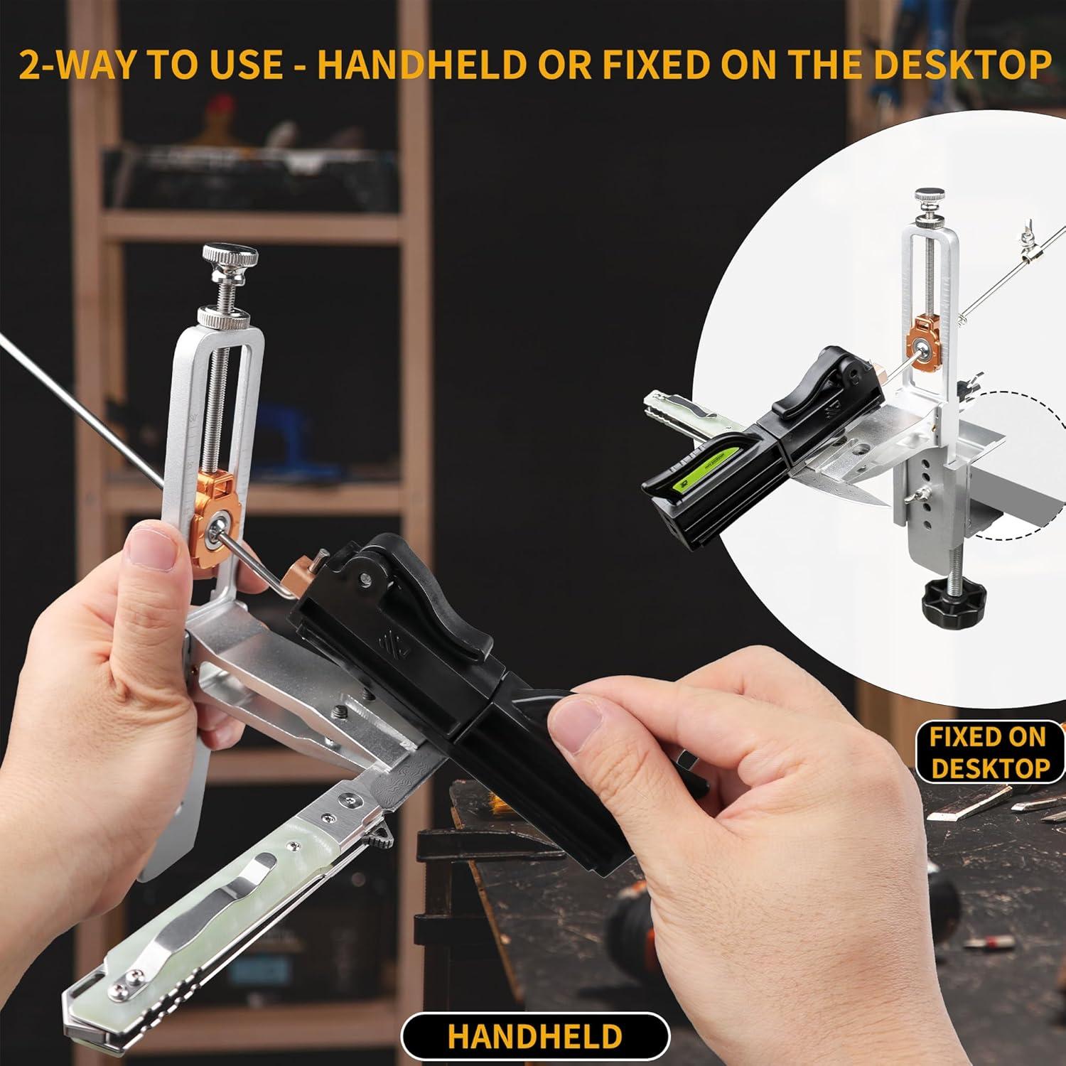 Afilador de Cuchillos CWOVRS 2 en 1 con Piedras y Kit