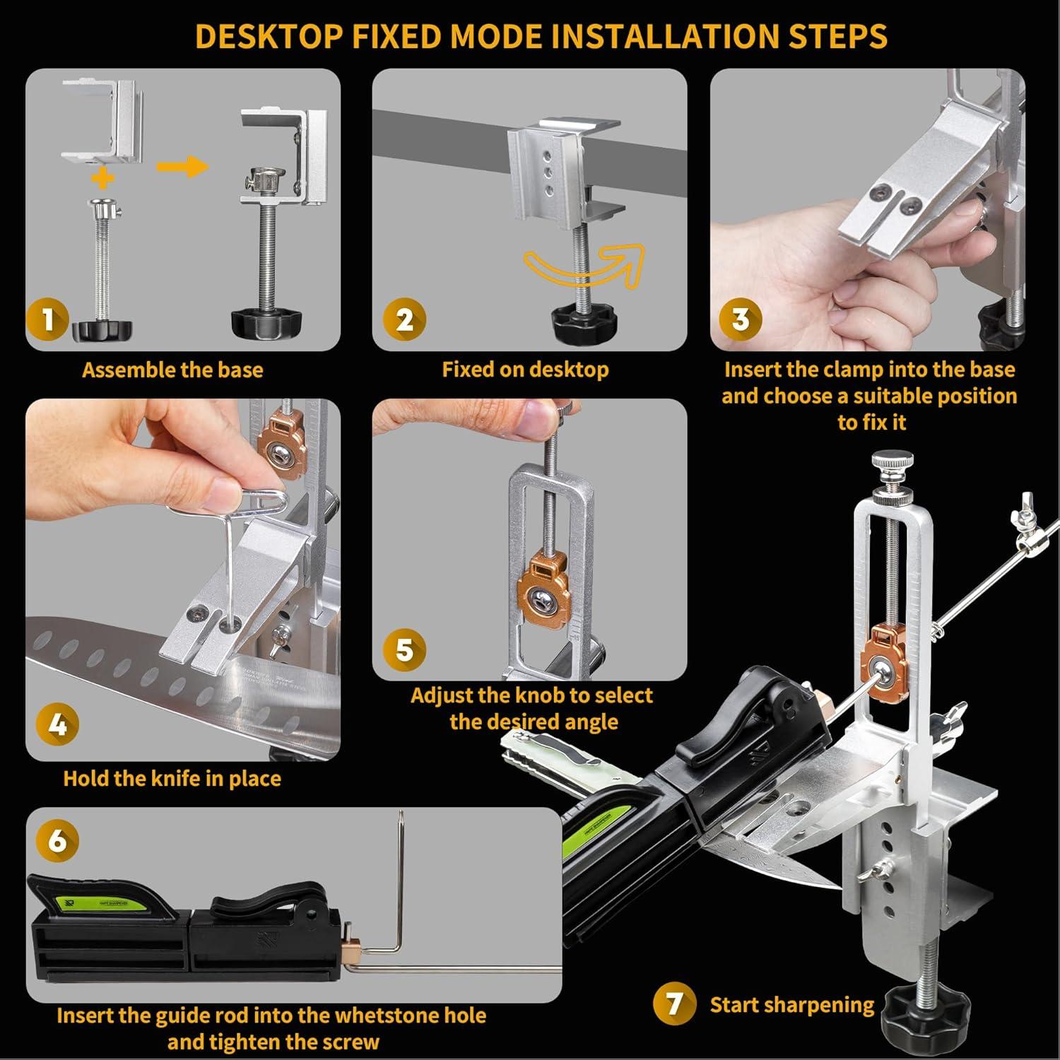 Afilador de Cuchillos CWOVRS 2 en 1 con Piedras y Kit