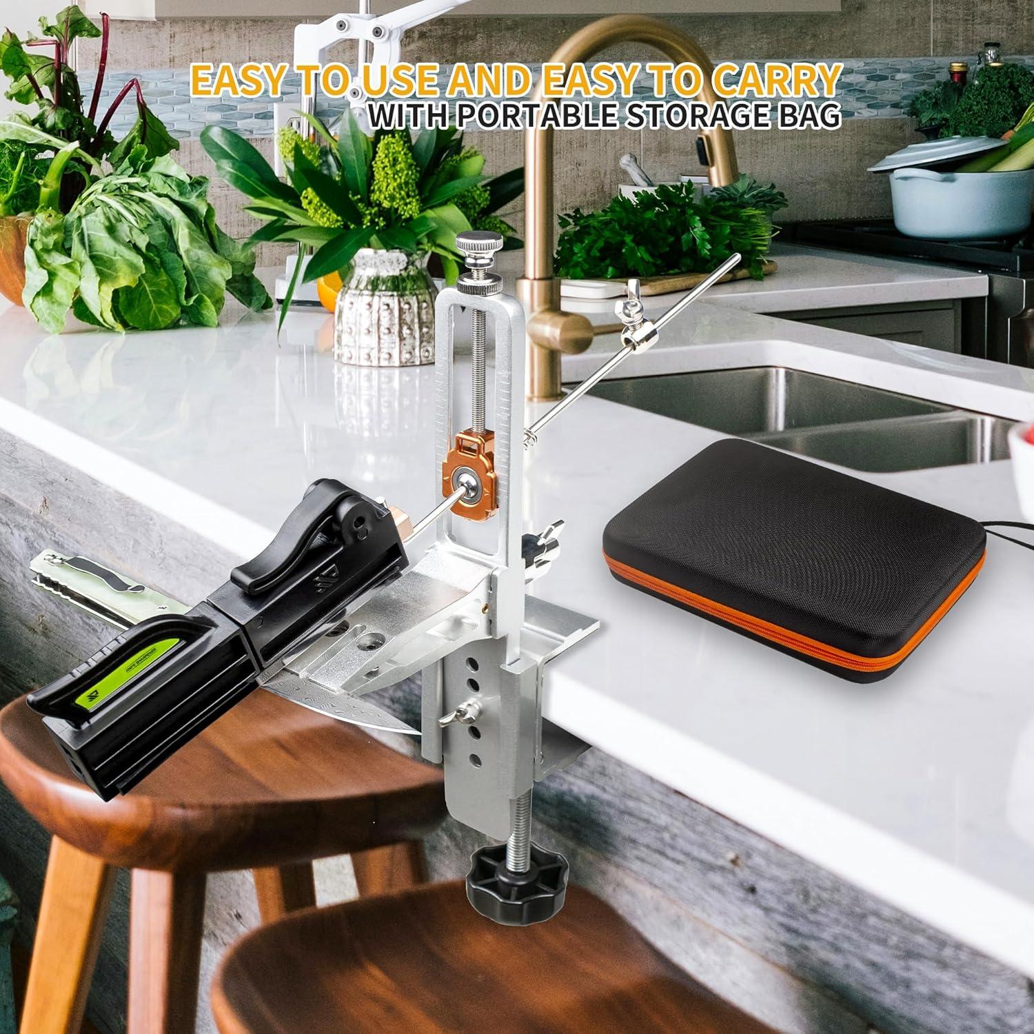 Afilador de Cuchillos CWOVRS 2 en 1 con Piedras y Kit