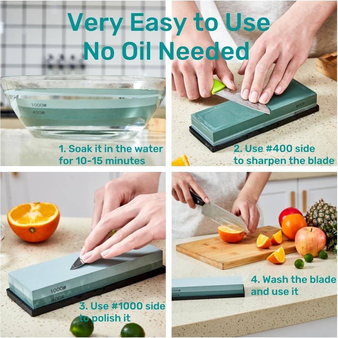 Piedra de Afilar HiramWare 400/1000 Doble Cara Antideslizante