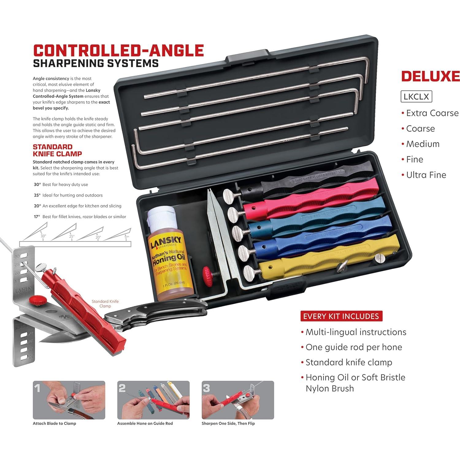 Sistema de Afilado Lansky Deluxe 5 Piedras Cerámica