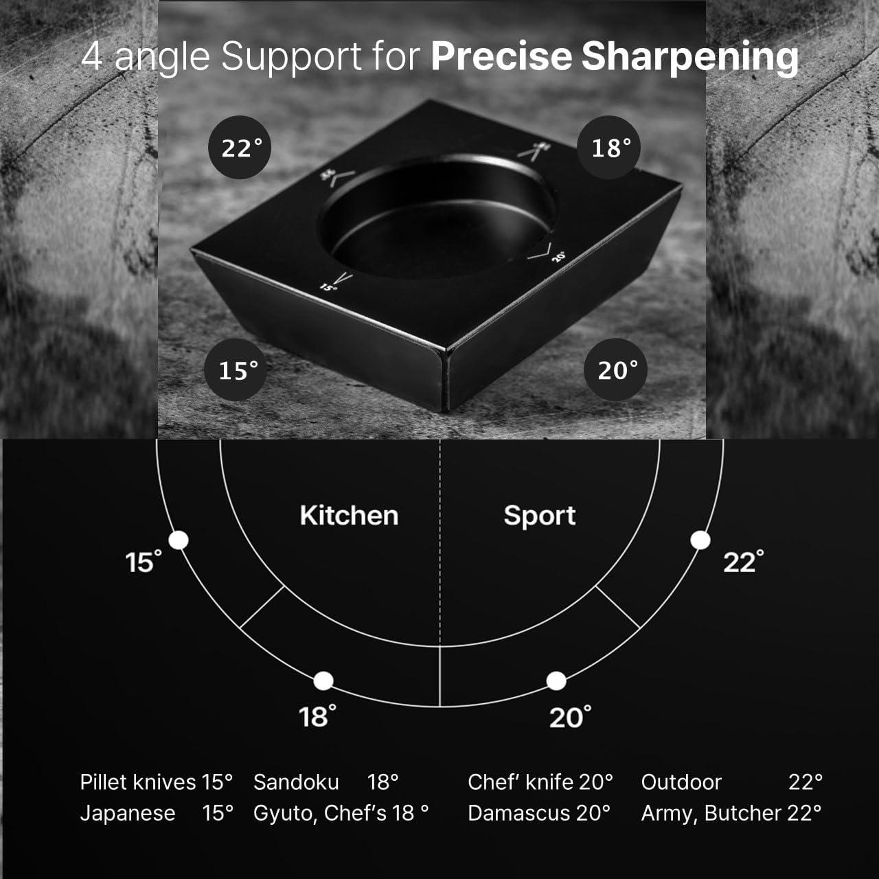 Afilador de cuchillos HADANA - Soporte magnético 4 ángulos