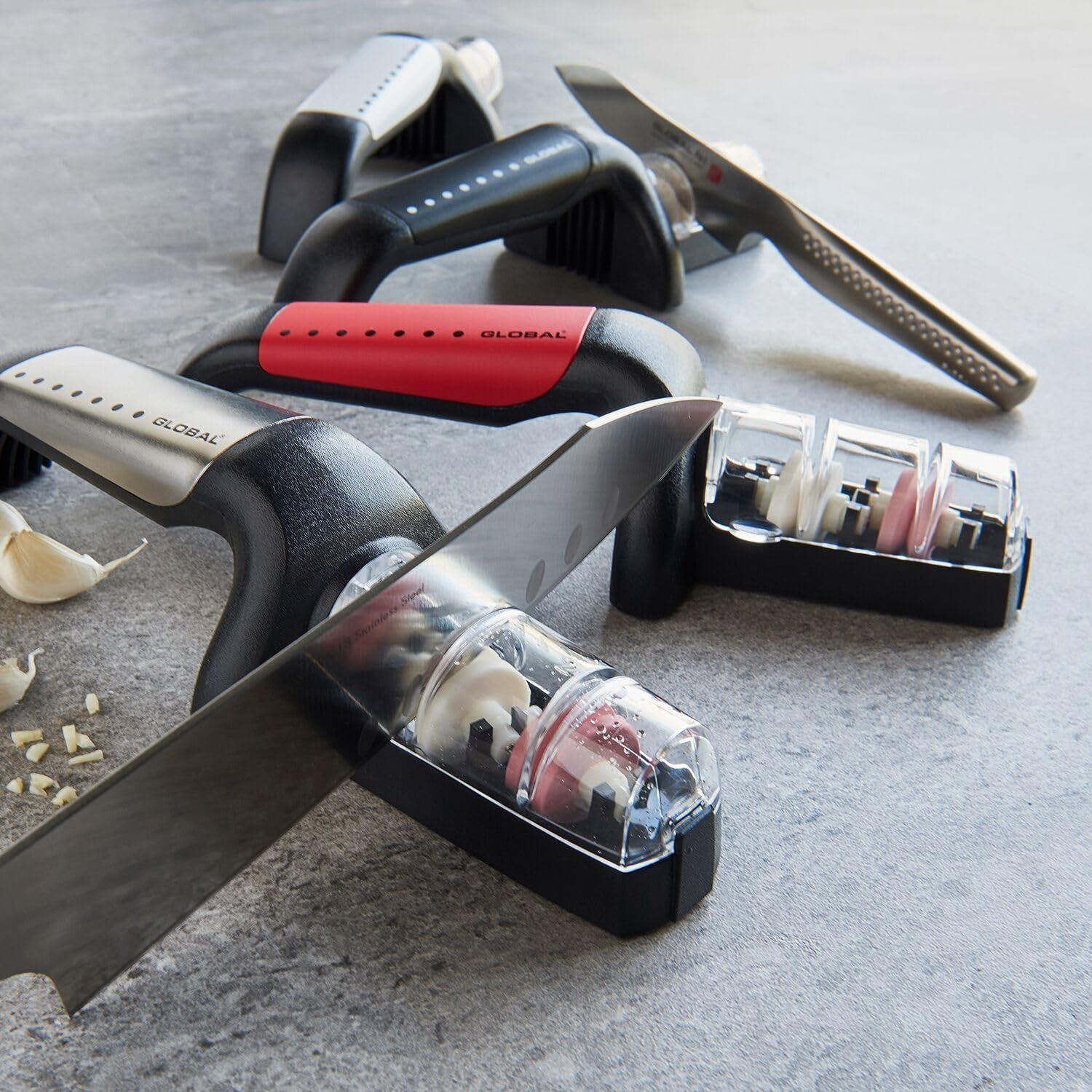 Afilador de Cuchillos Global G-91/BW Acero Inoxidable 2 Etapas