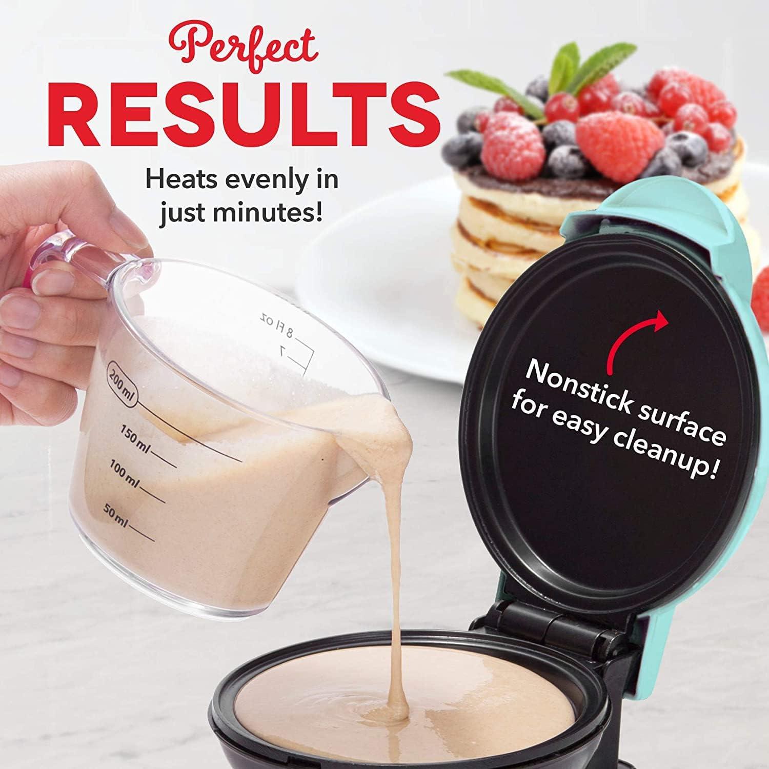 Plancha Mini Eléctrica DASH Aqua 10 cm para Pancakes y Galletas