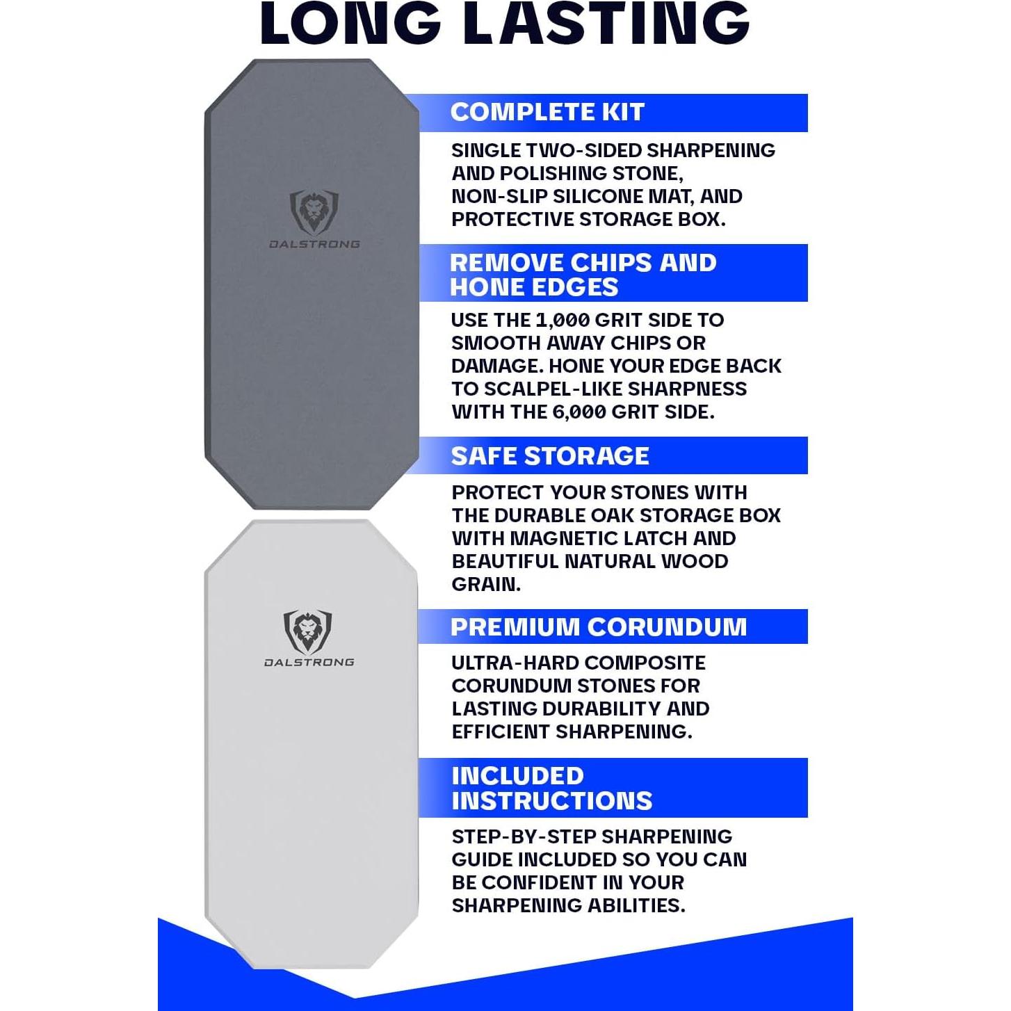 Kit de Piedra de Afilar Dalstrong #1000/#6000 - Corindón 1.41 kg