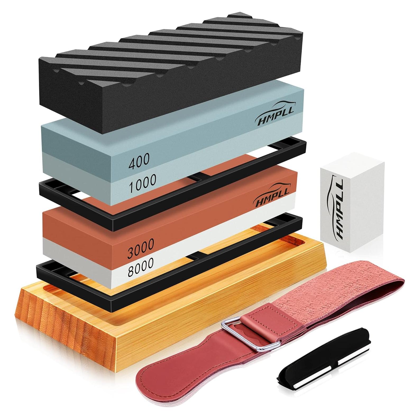 Juego de Piedras de Afilar Cuchillos HMPLL 4 Lados 400/1000 3000/8000