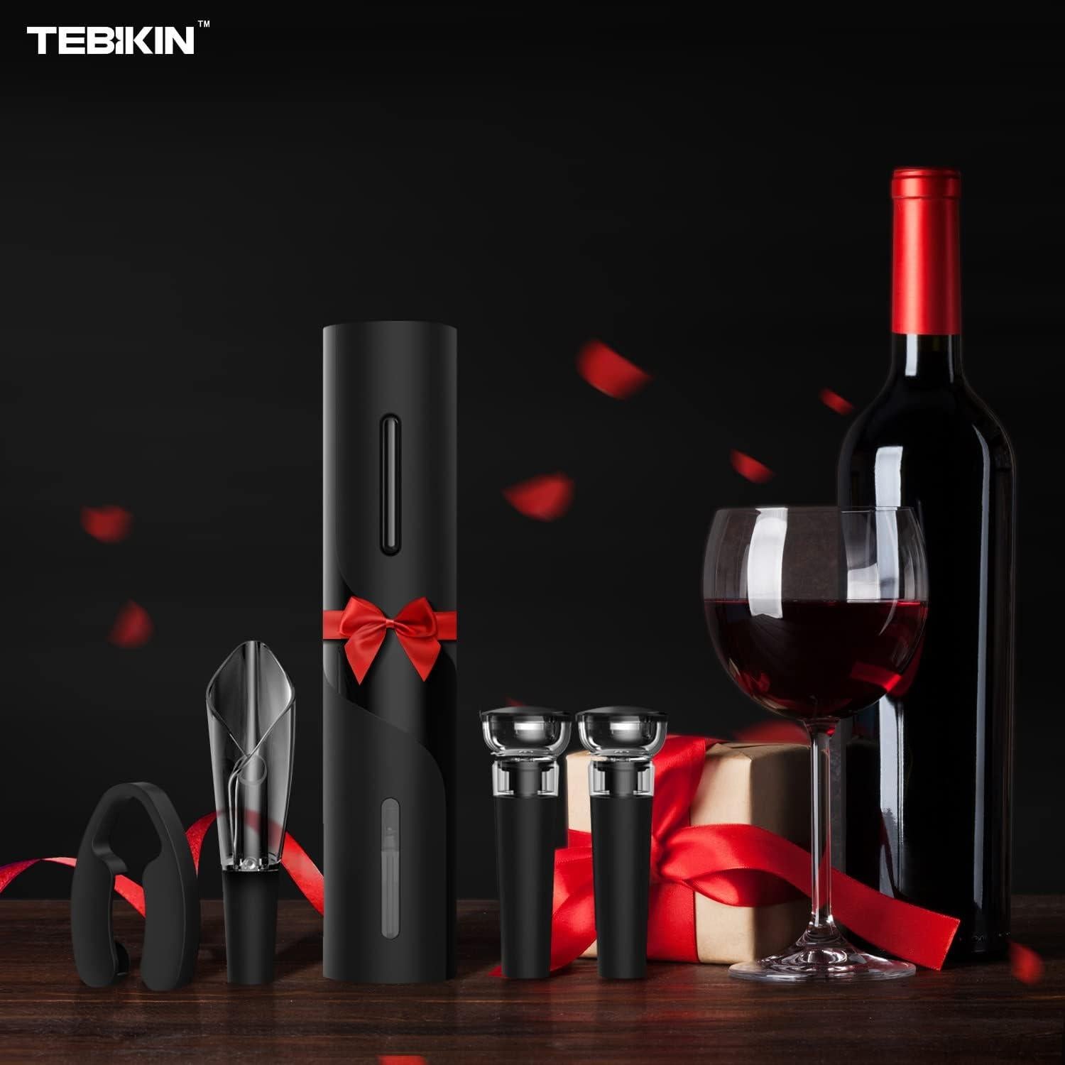 Abridor de Vino Eléctrico TEBIKIN con Accesorios y Aerador