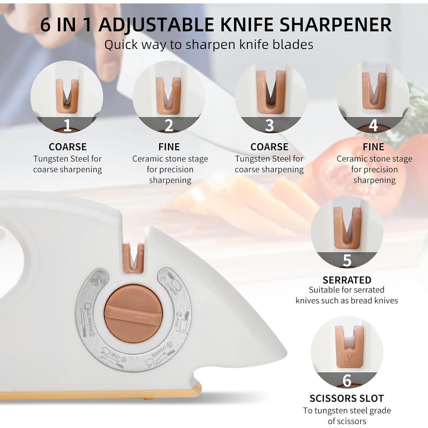 Afilador de cuchillos multifuncional para cocina 272g