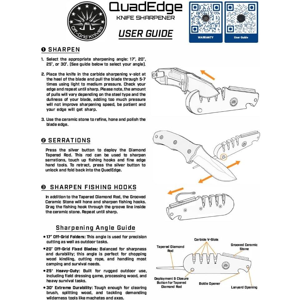 Afilador de Cuchillos Off-Grid Knives QuadEdge 4 Ángulos