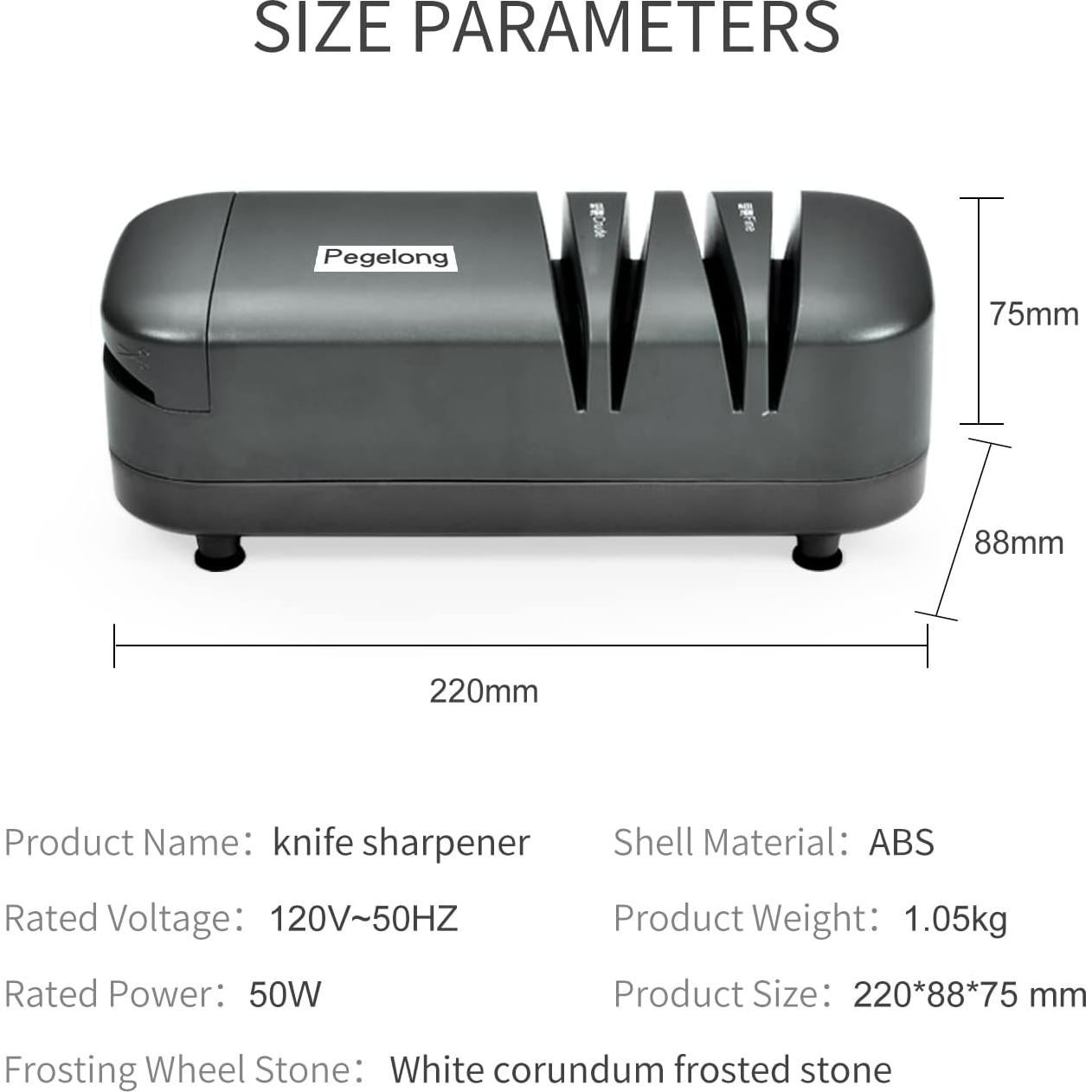Afilador eléctrico de cuchillos Pegelong S820 50W 12.6°