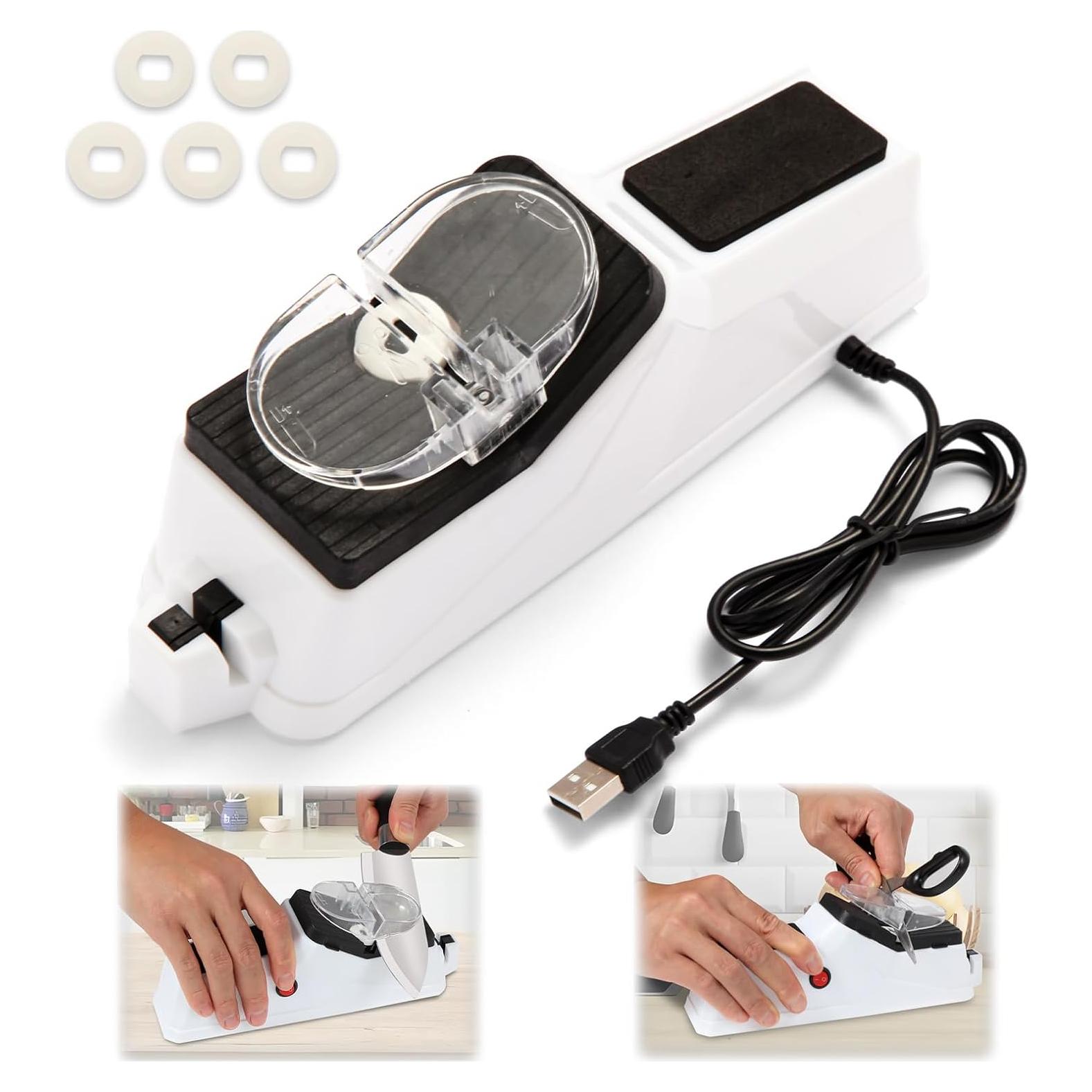 Afilador de cuchillos eléctrico Gusneck USB con 5 piedras