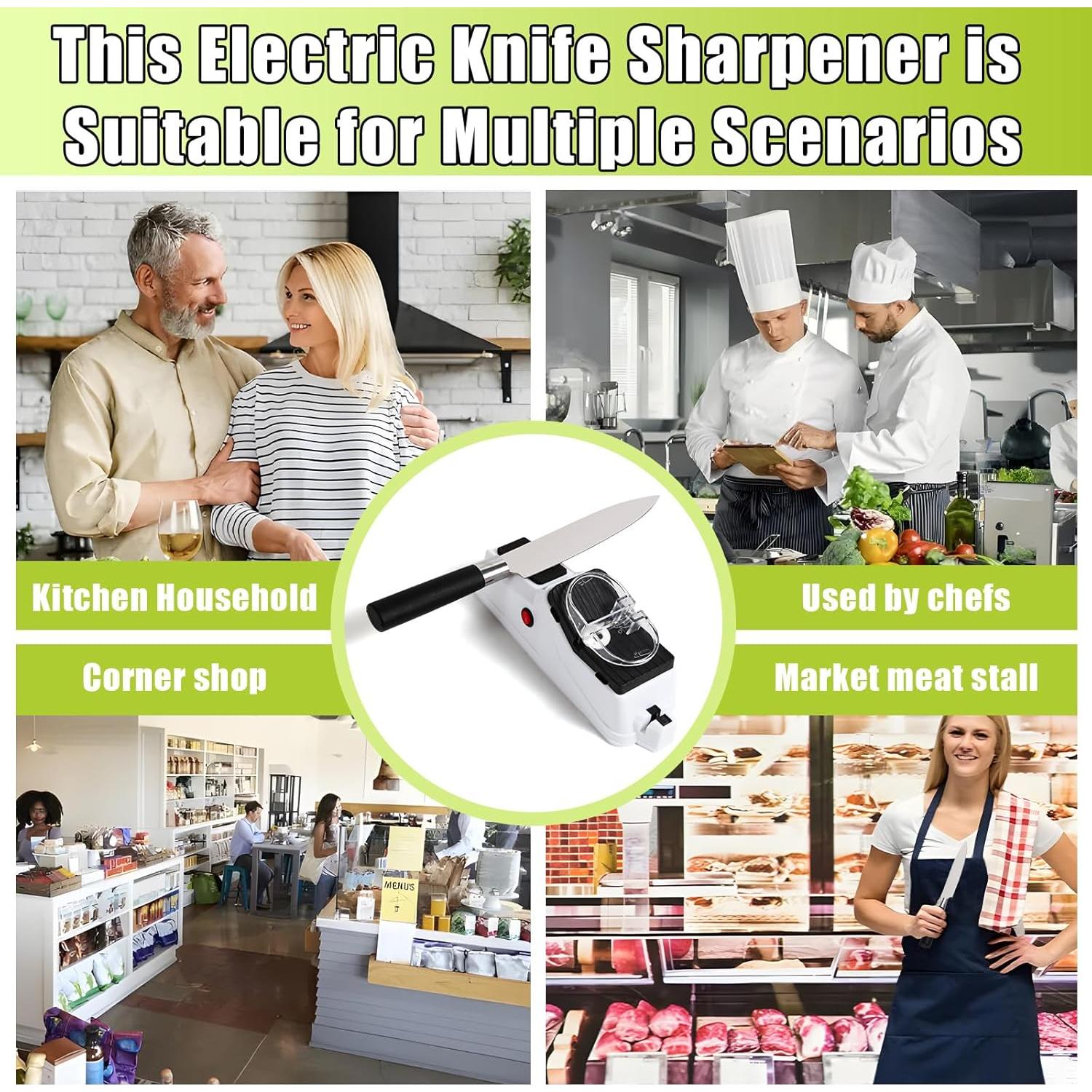 Afilador de cuchillos eléctrico Gusneck USB con 5 piedras