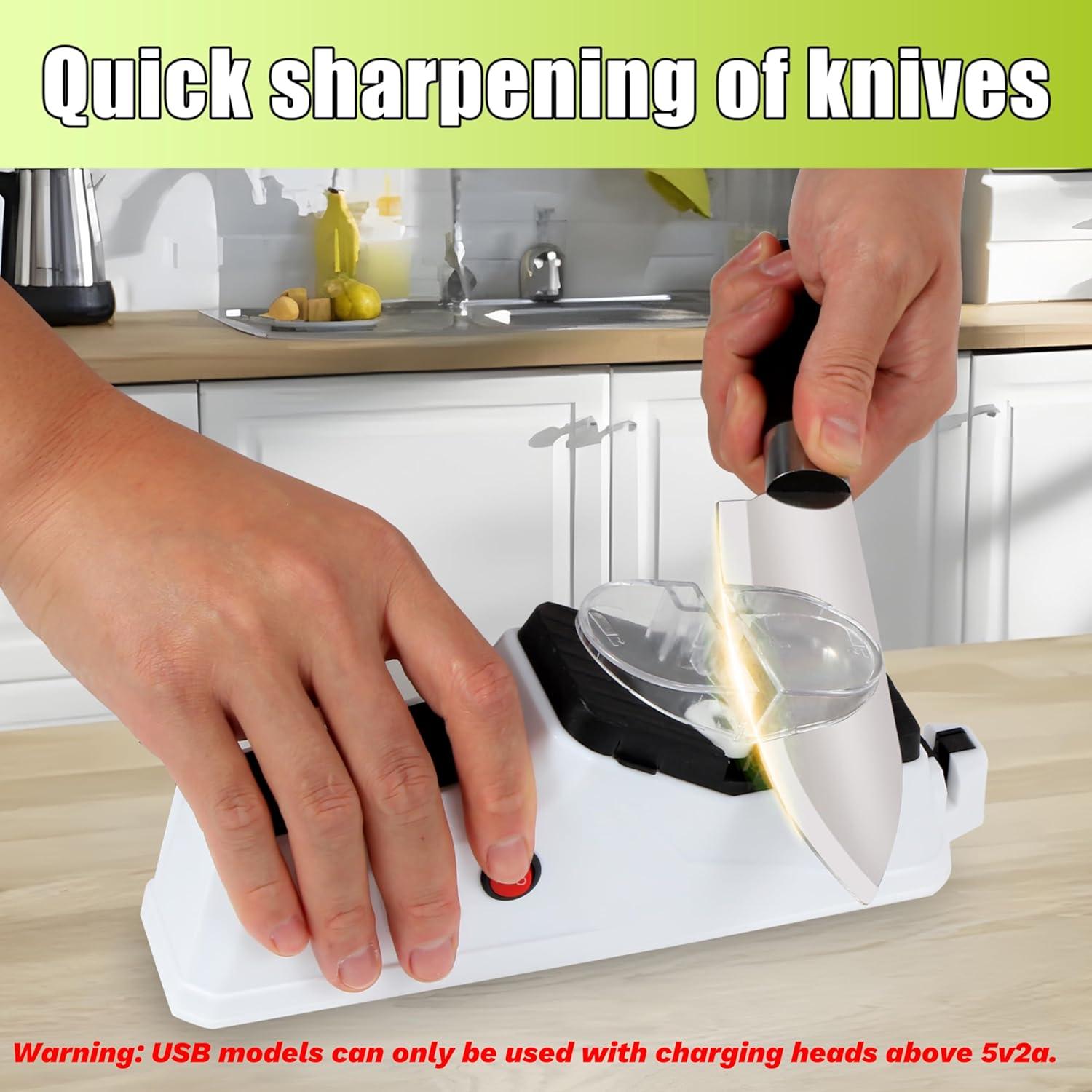 Afilador de cuchillos eléctrico Gusneck USB con 5 piedras