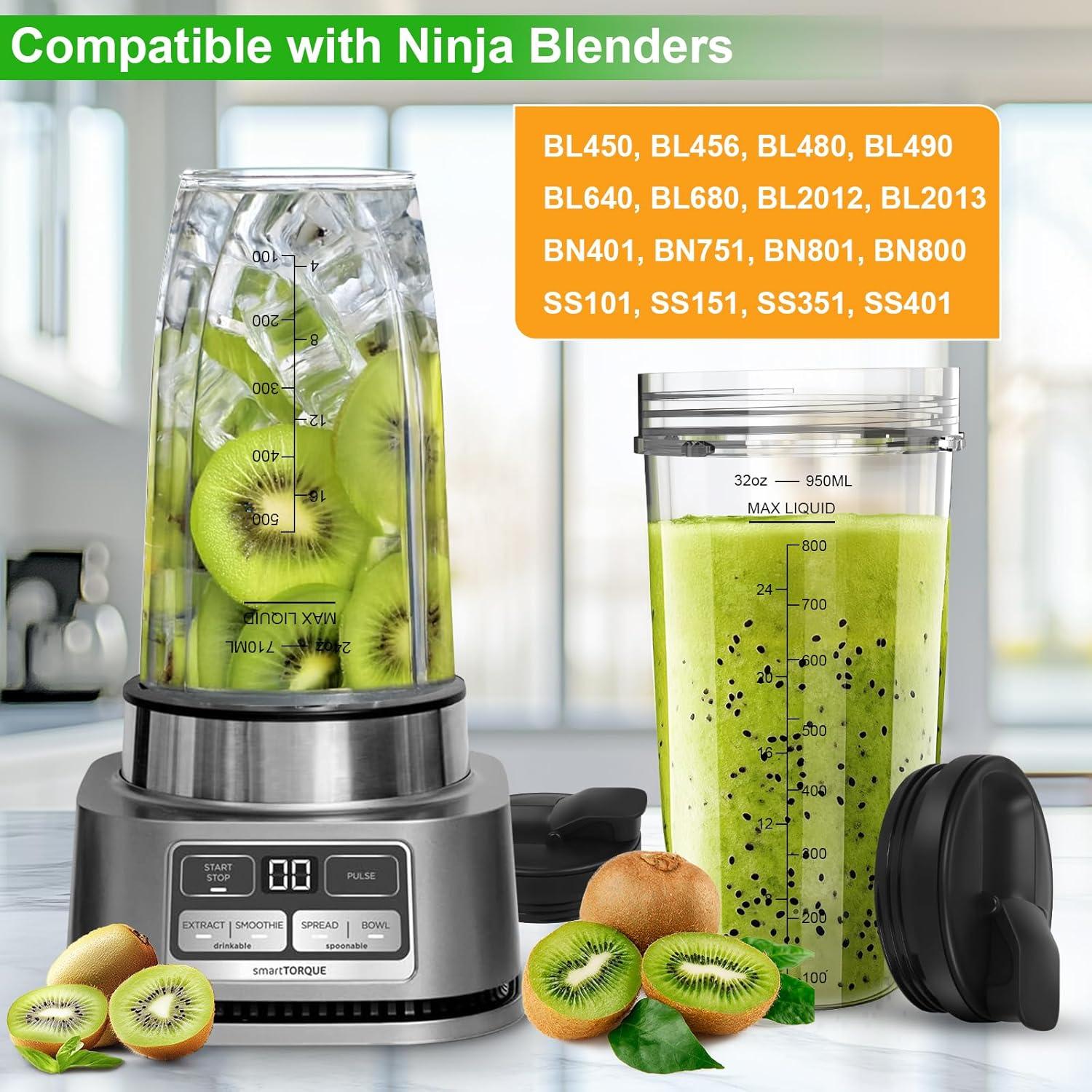 Tazas de Licuadora Ninja 24oz y 32oz con Tapas Abatibles