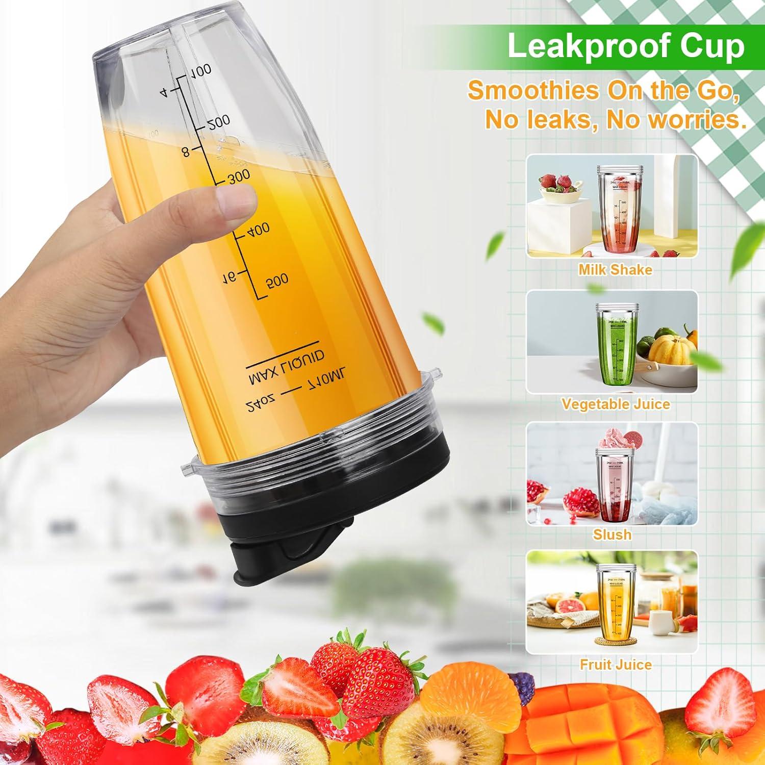 Tazas de Licuadora Ninja 24oz y 32oz con Tapas Abatibles