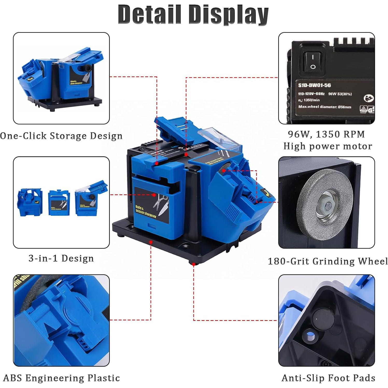 Afilador Eléctrico Multifuncional NAWESRVA 96W 3 en 1