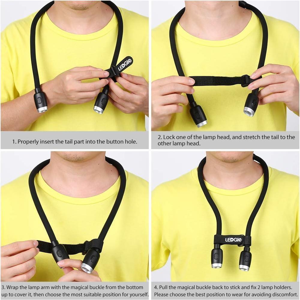 Luz de Cuello LED LEDGLE con 3 Colores y 6 Brillos