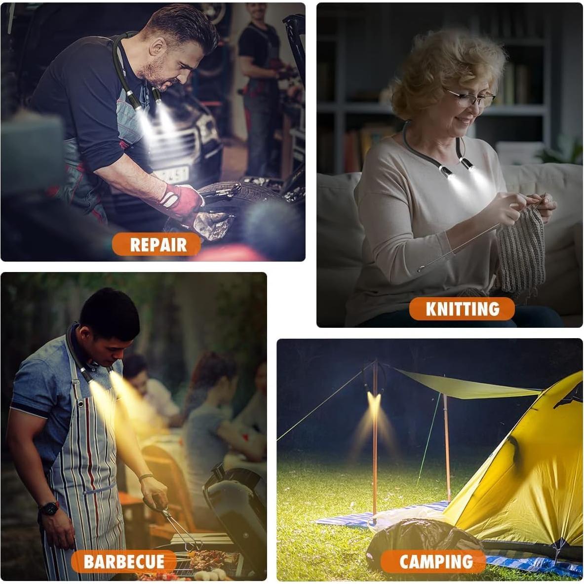 Luz de Lectura LEDGLE para el Cuello 3 Temperaturas 6 Brillos