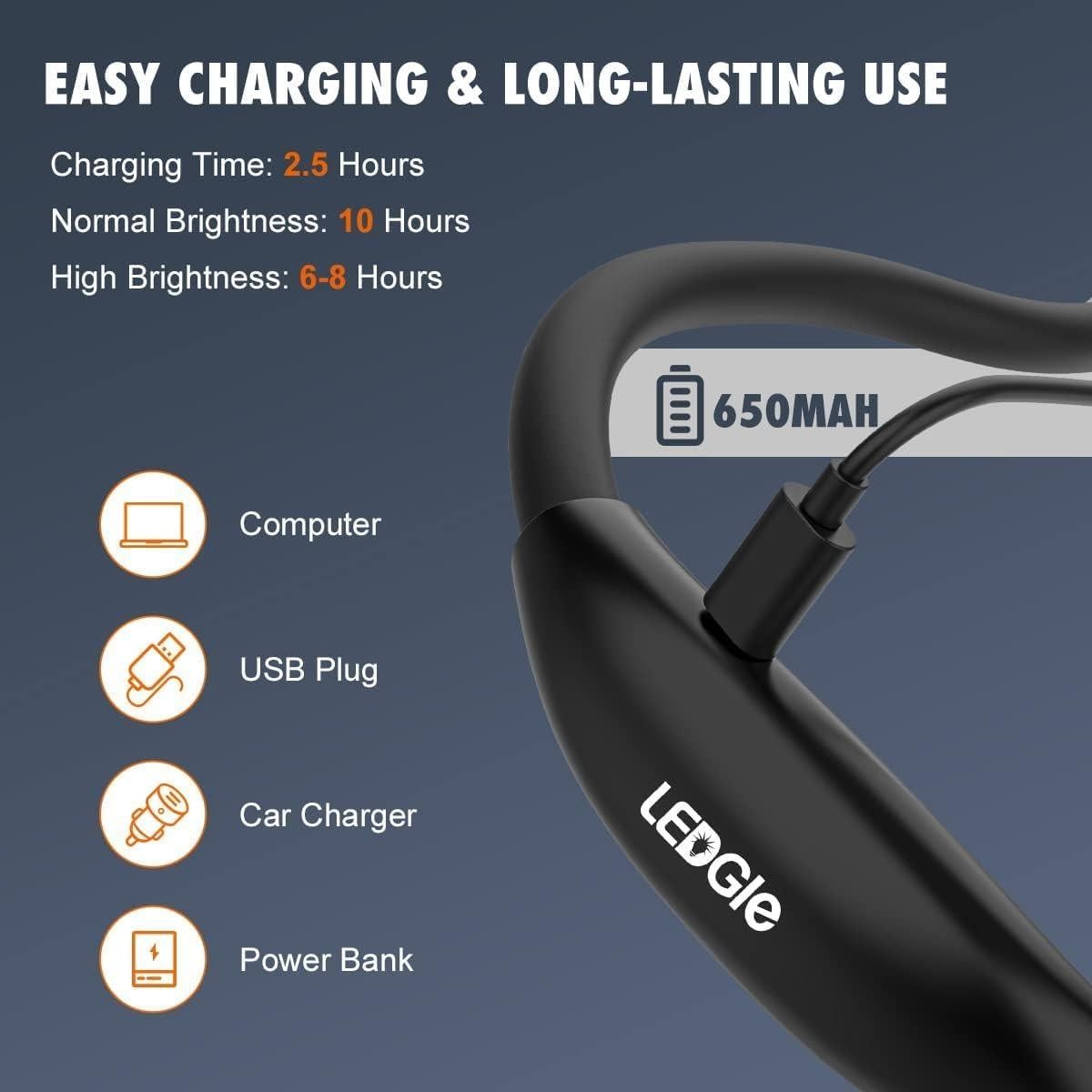 Luz de Lectura LEDGLE para el Cuello 3 Temperaturas 6 Brillos