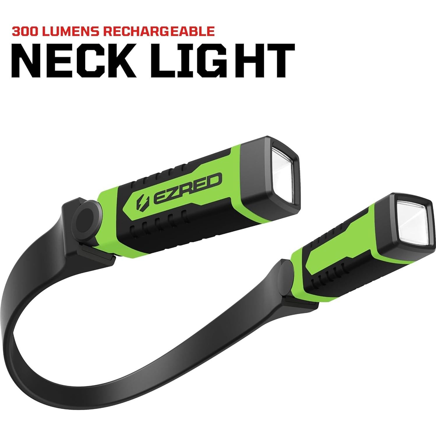Luz de Cuello Recargable EZRED NK15-GR Verde 300 Lúmenes