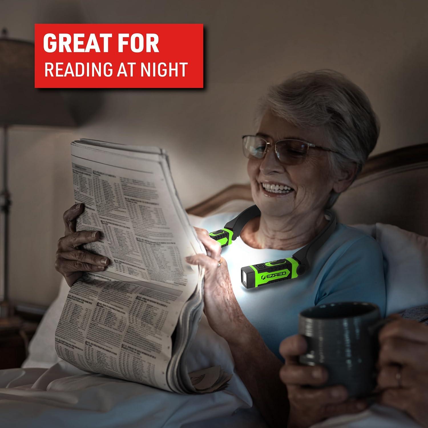 Luz de Cuello Recargable EZRED NK15-GR Verde 300 Lúmenes