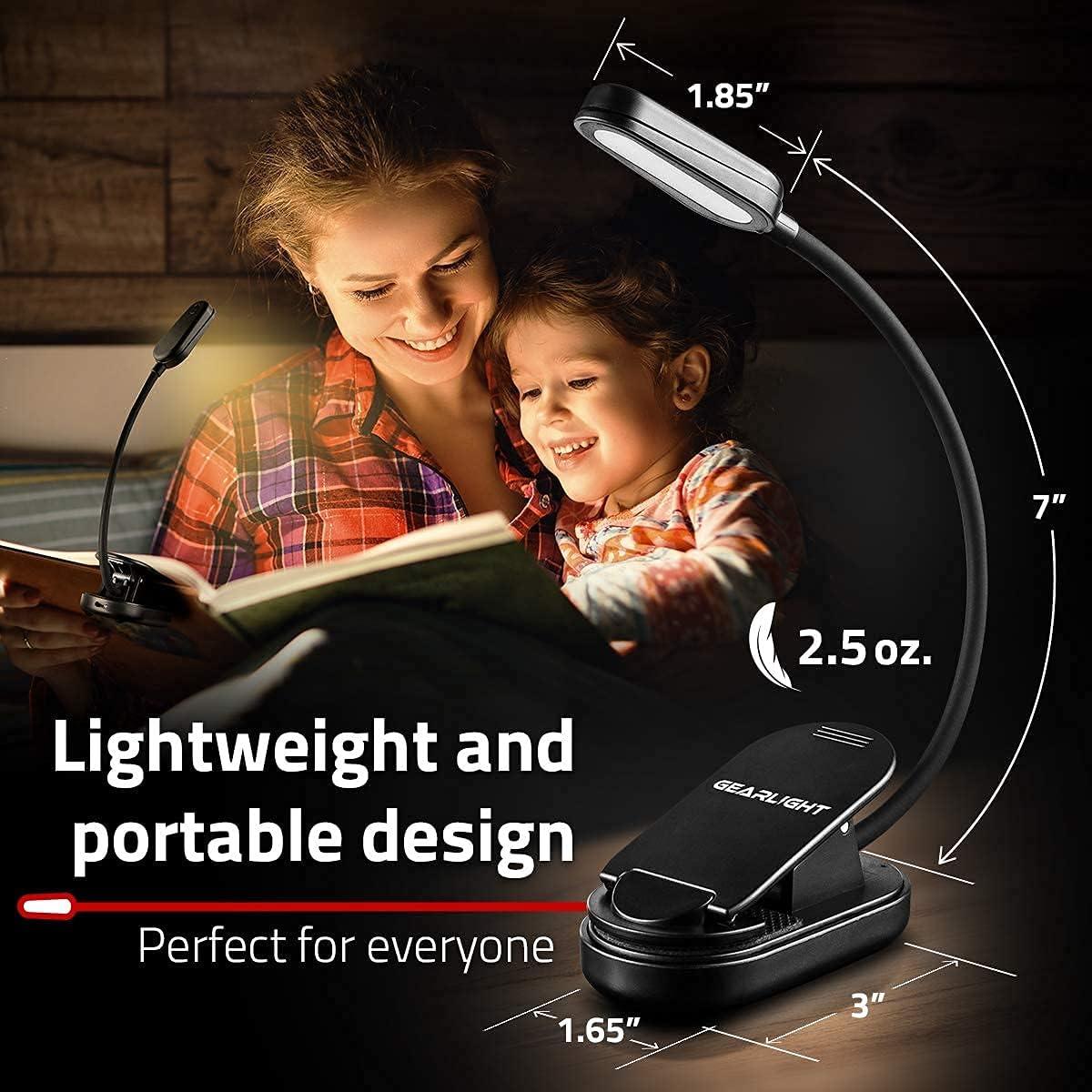 Luz de lectura recargable GearLight clip-on 2 unidades LED