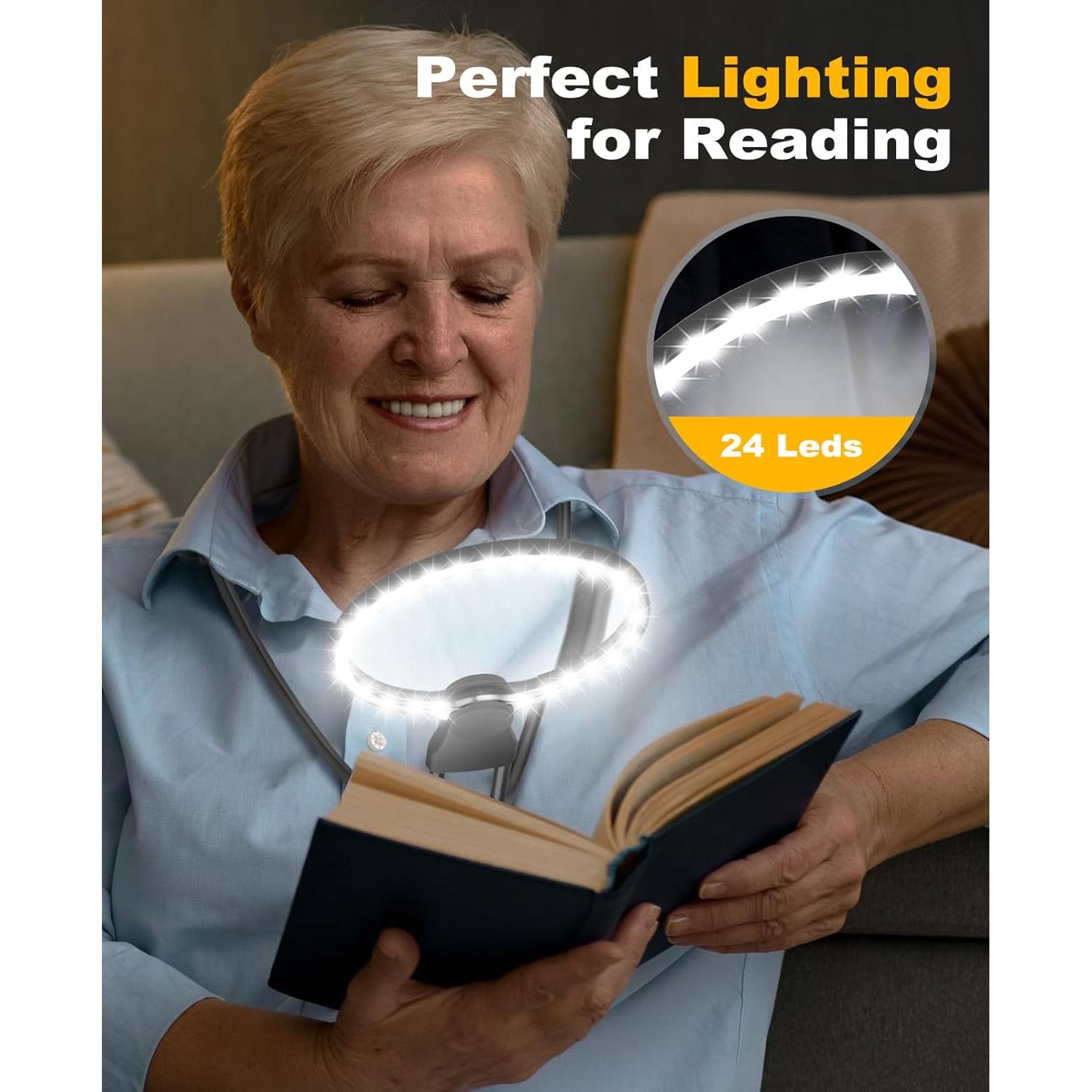 Lupa de Mano con Luz Toolhelper 5X 13cm para Lectura