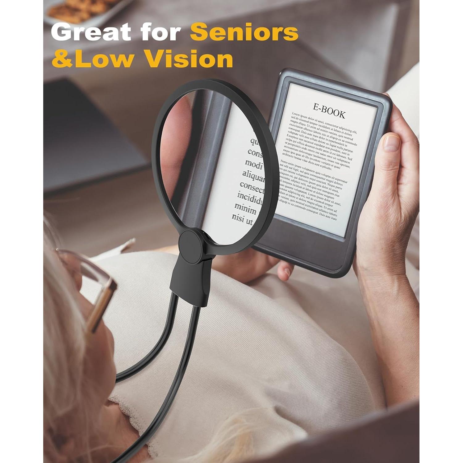 Lupa de Mano con Luz Toolhelper 5X 13cm para Lectura