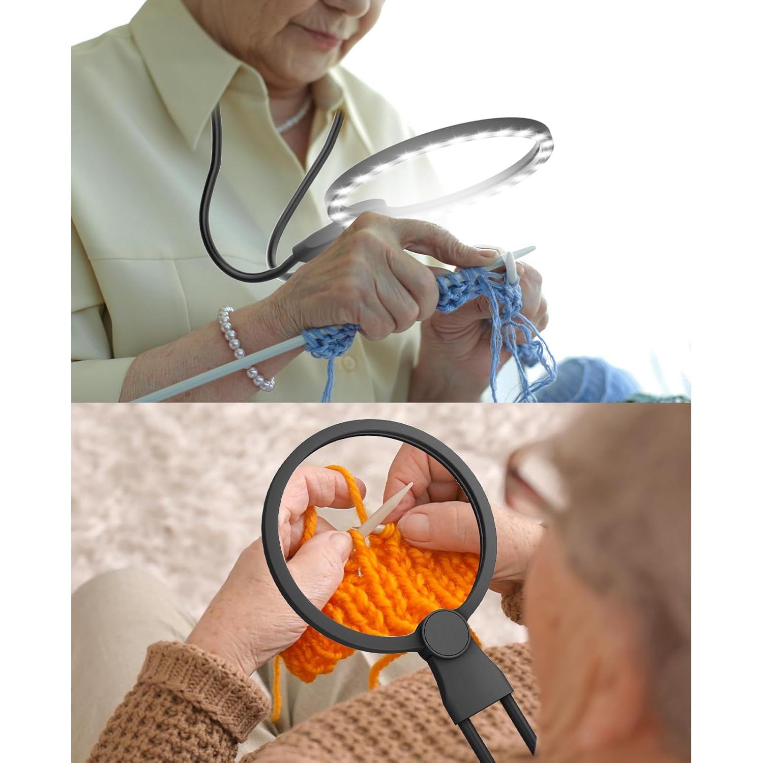 Lupa de Mano con Luz Toolhelper 5X 13cm para Lectura