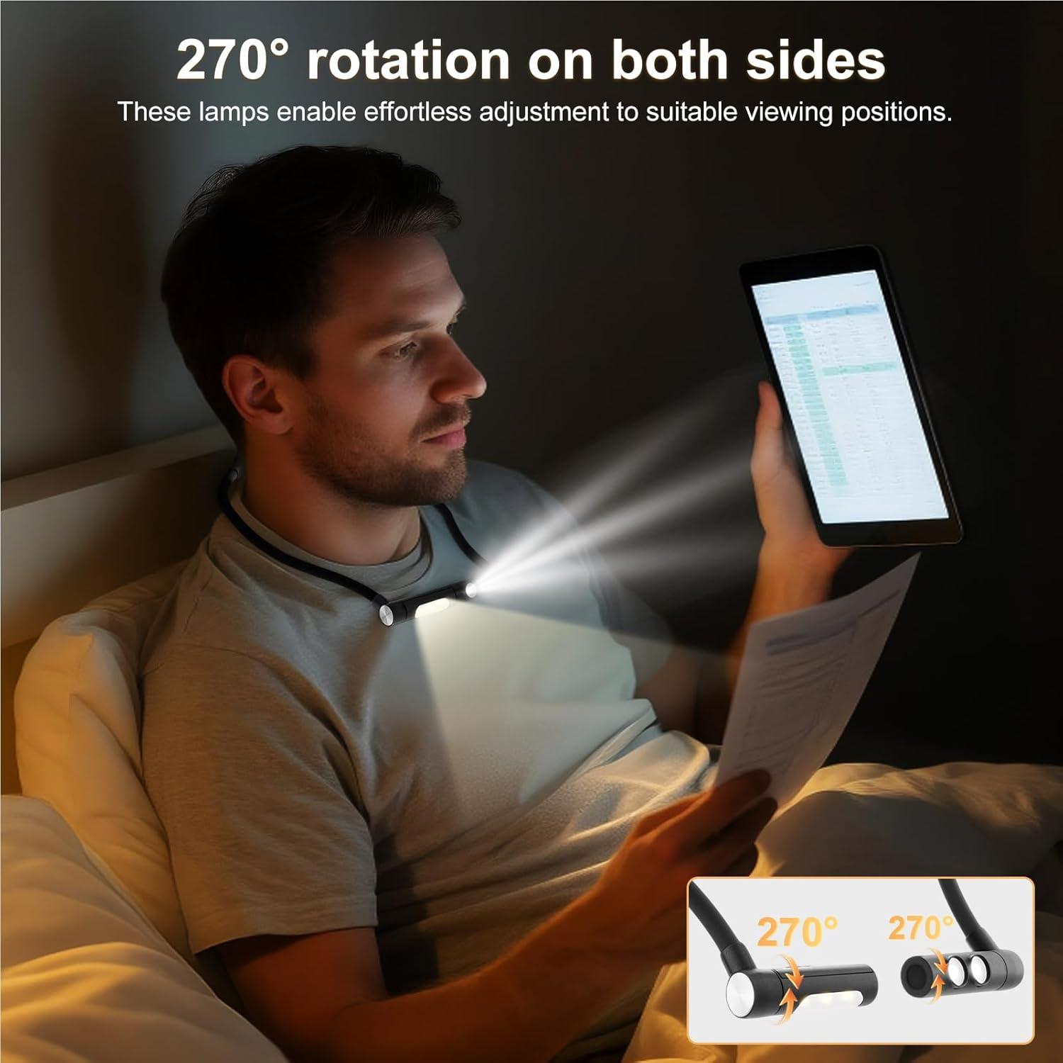 Luz de Lectura LED Recargable Kaulsoue 3 Colores 1800mAh