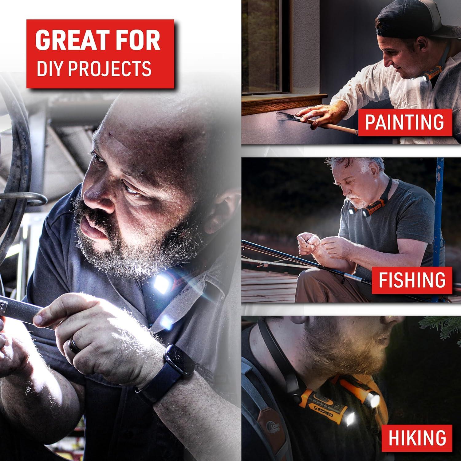 Luz de Cuello Recargable EZRED ANYWEAR 300 Lúmenes Naranja