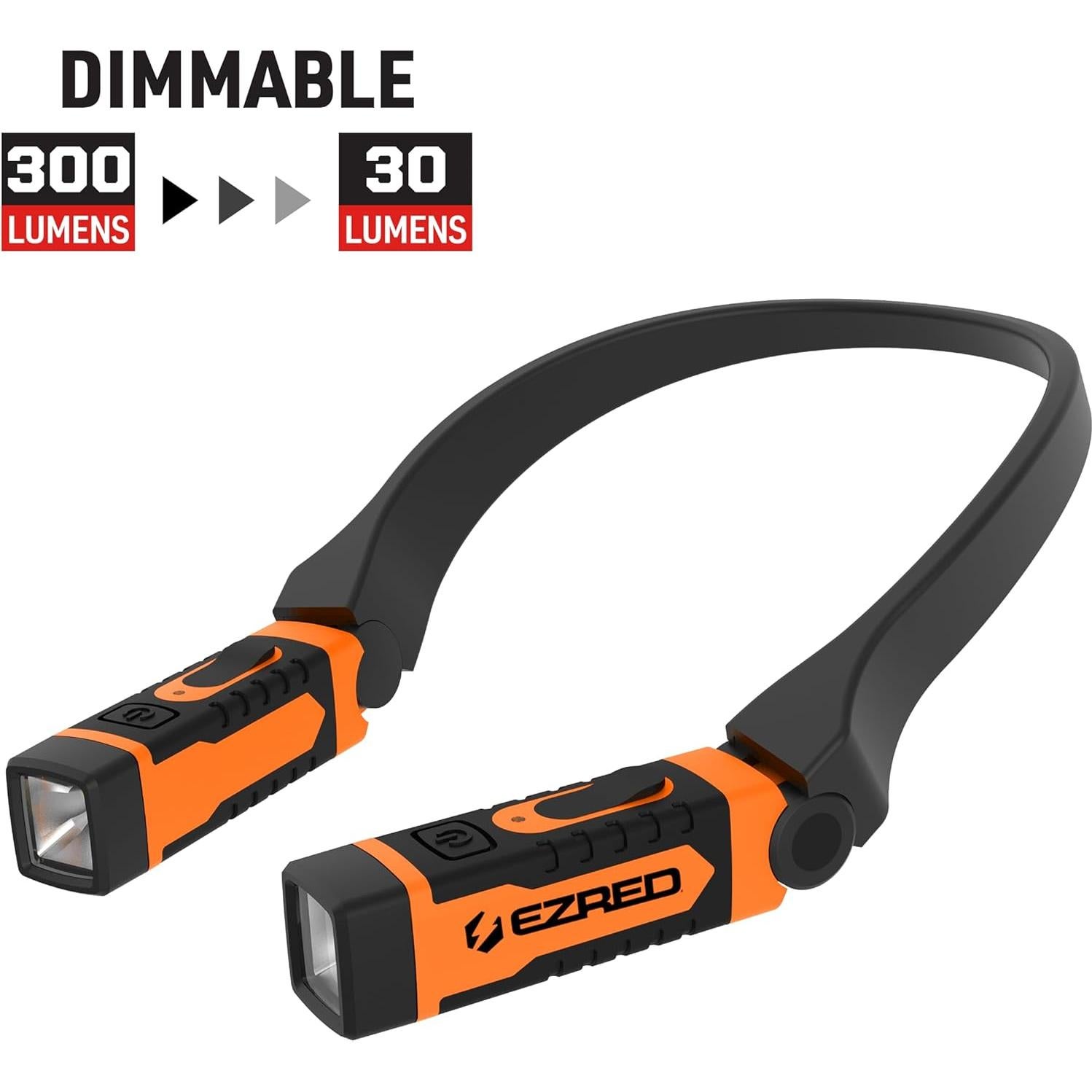 Luz de Cuello Recargable EZRED ANYWEAR 300 Lúmenes Naranja