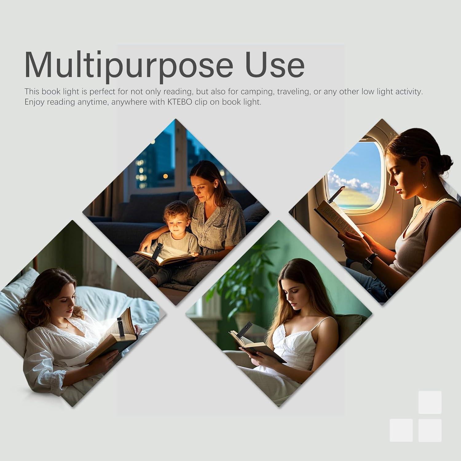 Luz de libro recargable Banghe BT-14 con clip y 9 modos