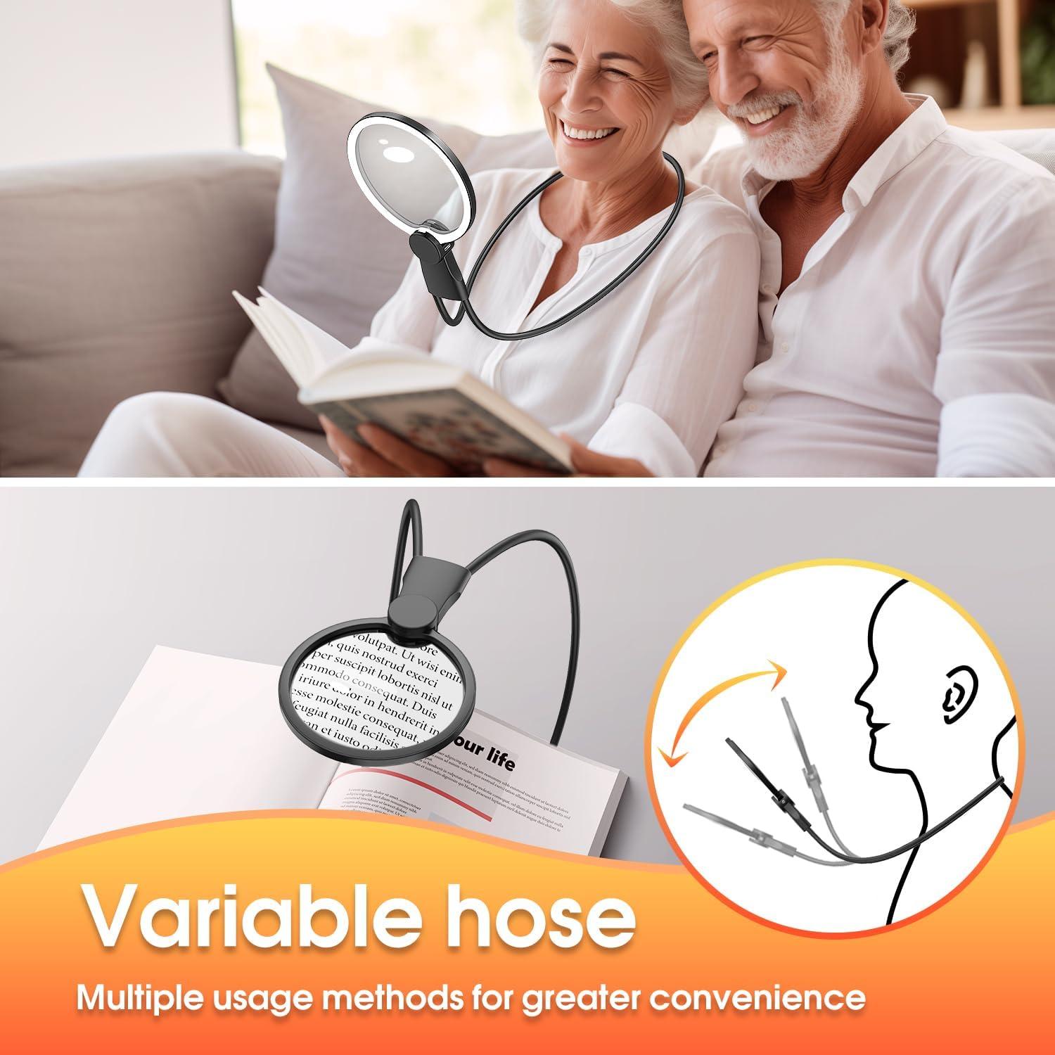 Lupa con Luz LED IMICHI 6X 13 cm Manos Libres para Leer