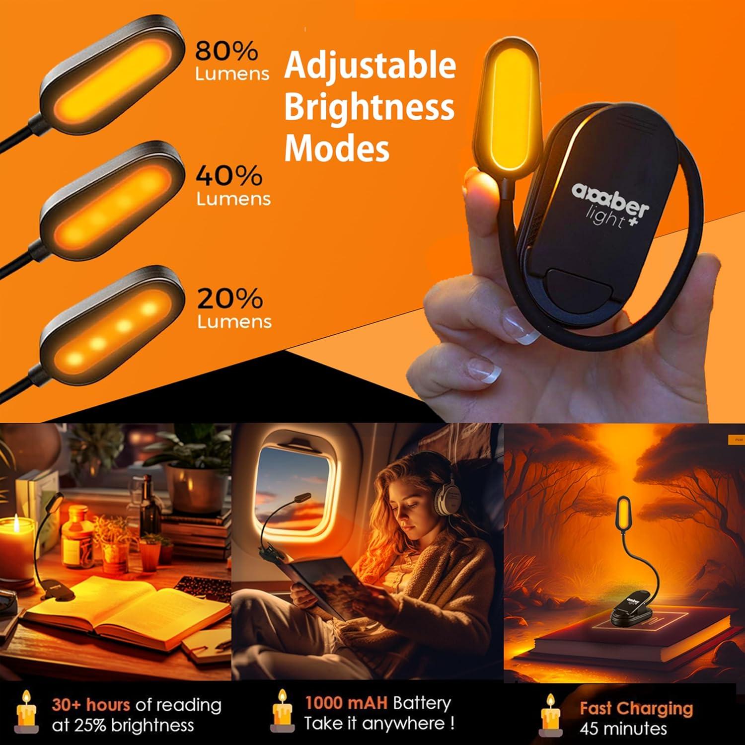 Luz de Lectura Recargable Amber Light - 80 Lúmenes, 1600K