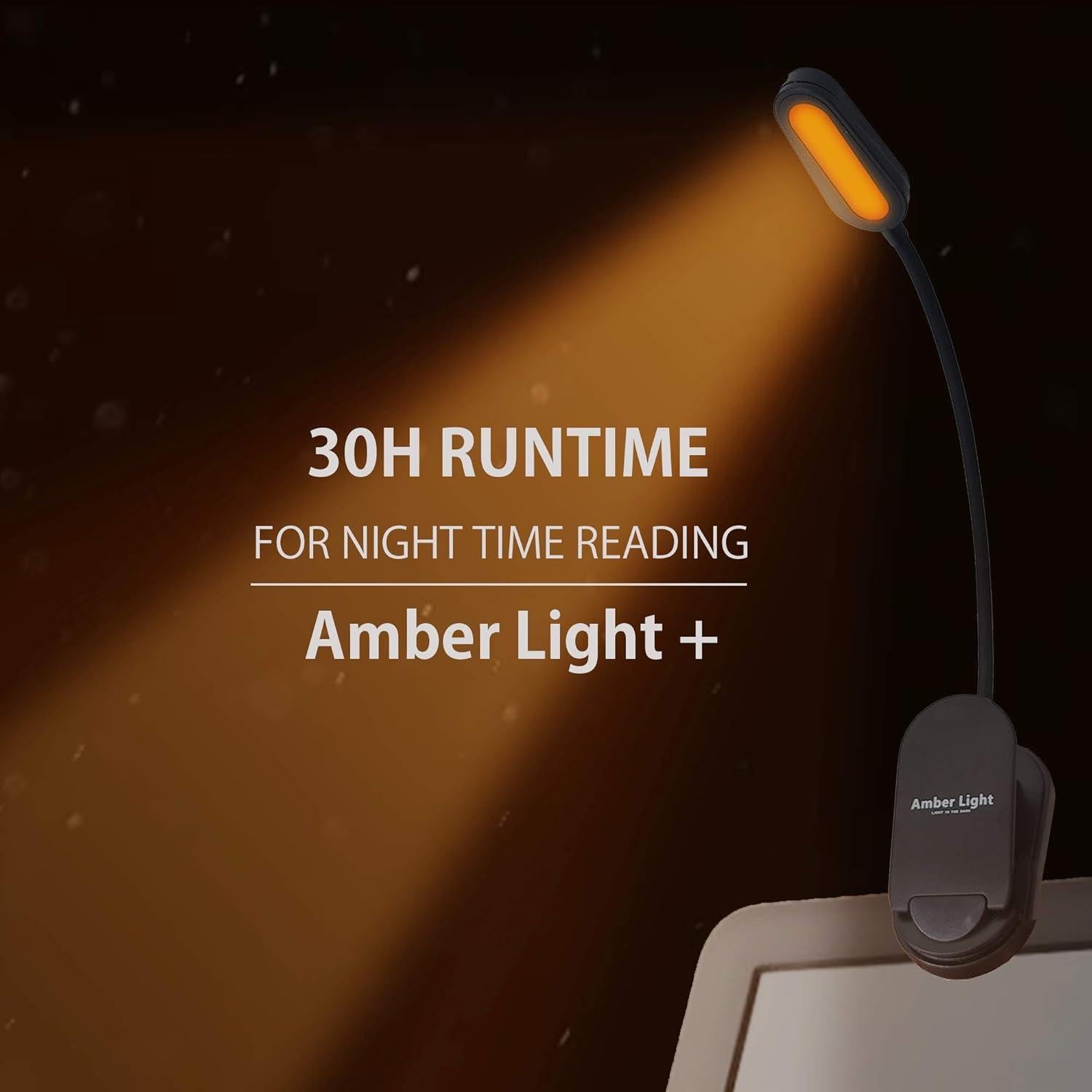 Luz de Lectura Recargable Amber Light - 80 Lúmenes, 1600K