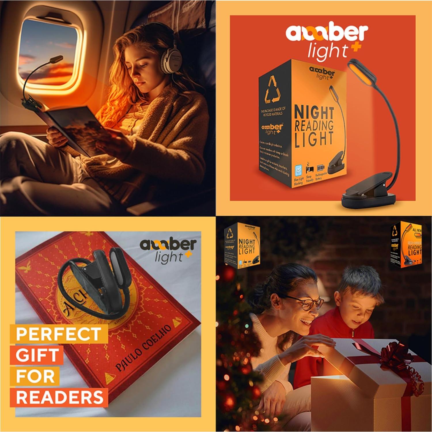 Luz de Lectura Recargable Amber Light - 80 Lúmenes, 1600K