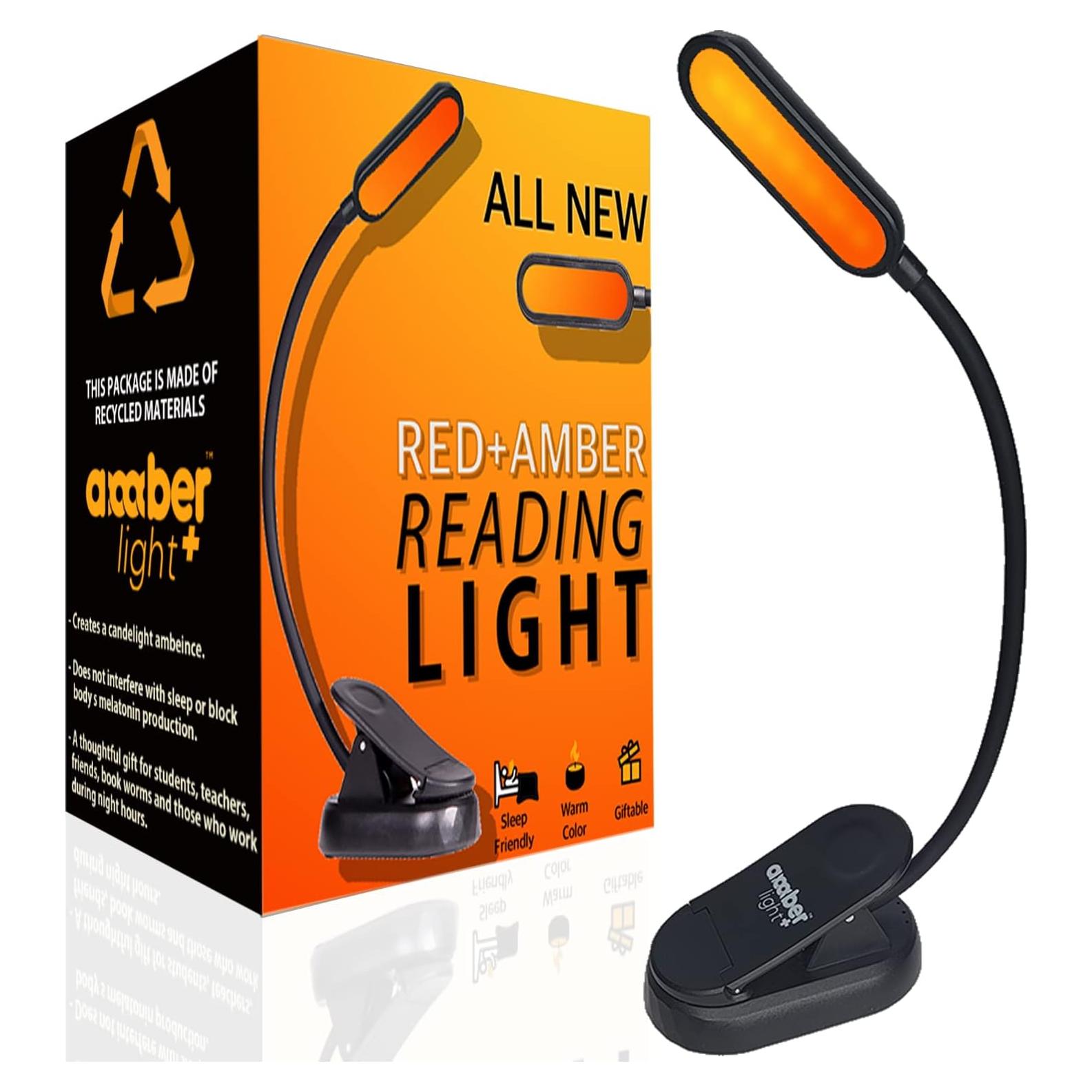 Luz de Lectura Nocturna Ámbar y Roja Luz que Bloquea Luz Azul