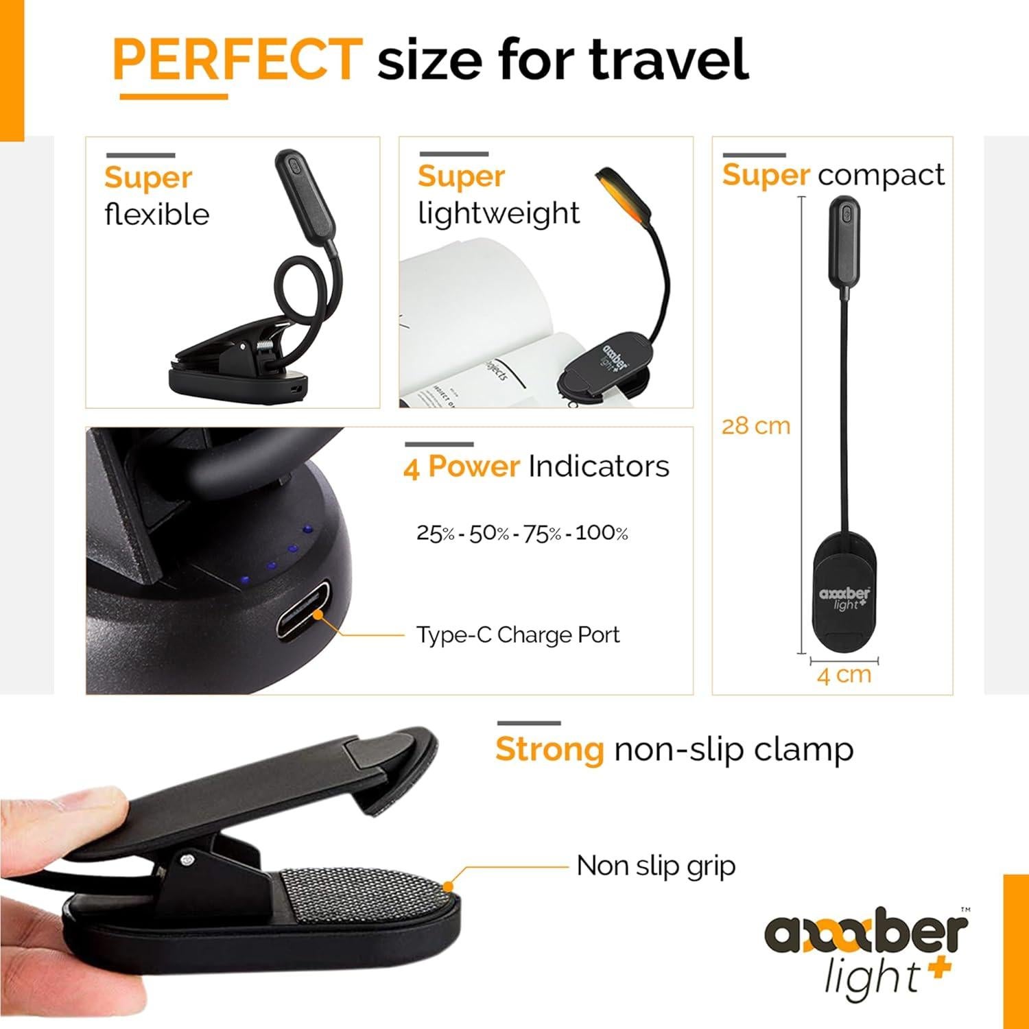 Luz de Lectura Nocturna Ámbar y Roja Luz que Bloquea Luz Azul