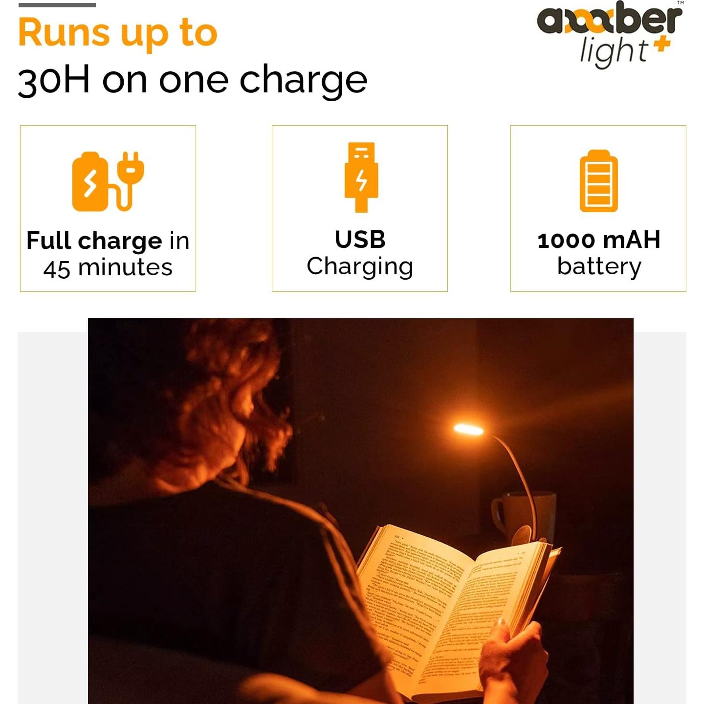 Luz de Lectura Nocturna Ámbar y Roja Luz que Bloquea Luz Azul