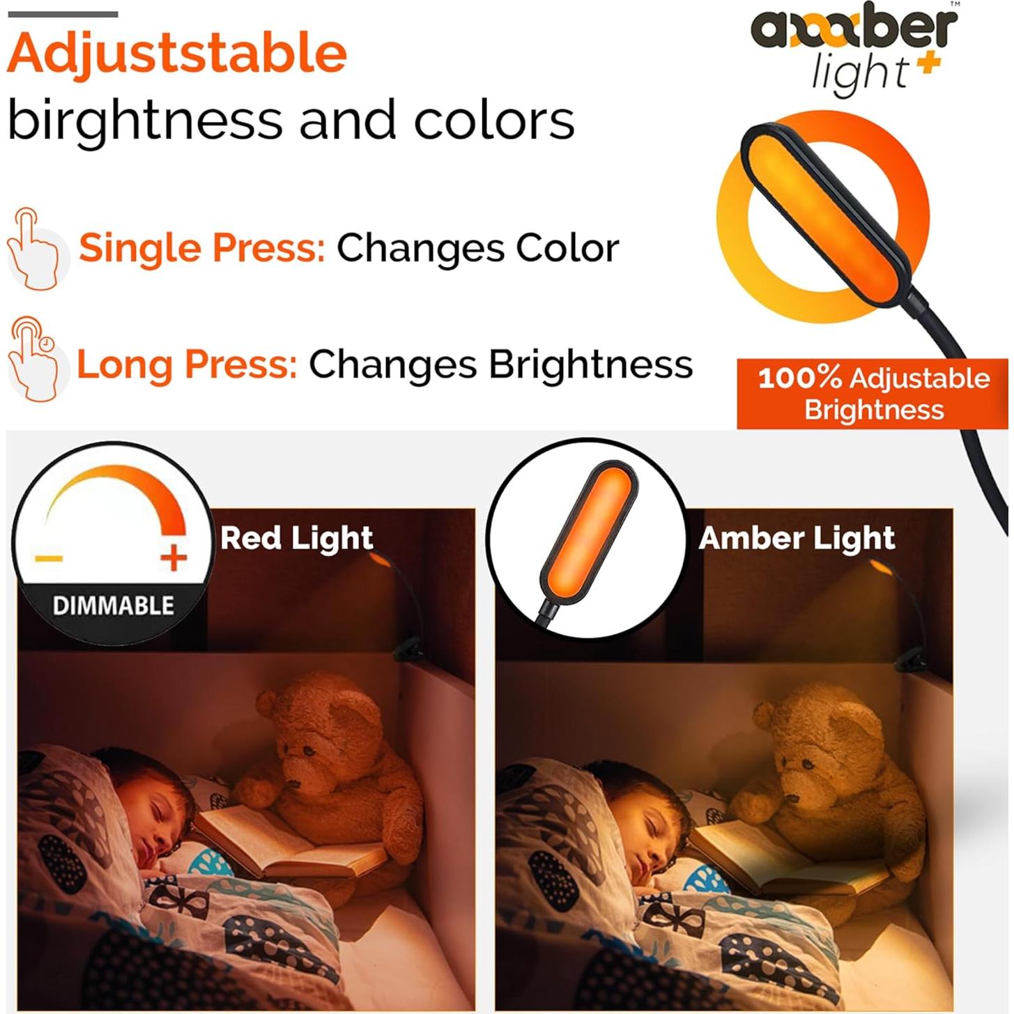 Luz de Lectura Nocturna Ámbar y Roja Luz que Bloquea Luz Azul