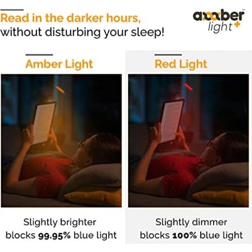 Luz de Lectura Nocturna Ámbar y Roja Luz que Bloquea Luz Azul