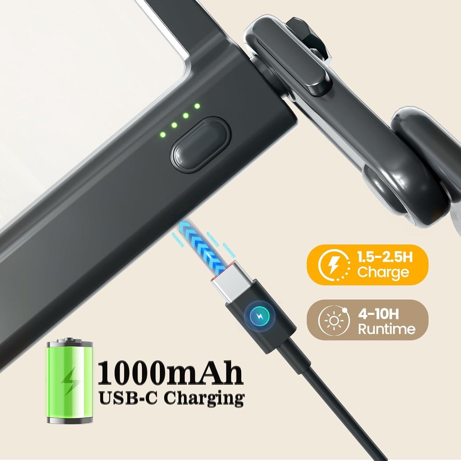 Lupa con Luz Manos Libres TonyEst 3X 16.5x11.9cm Negra