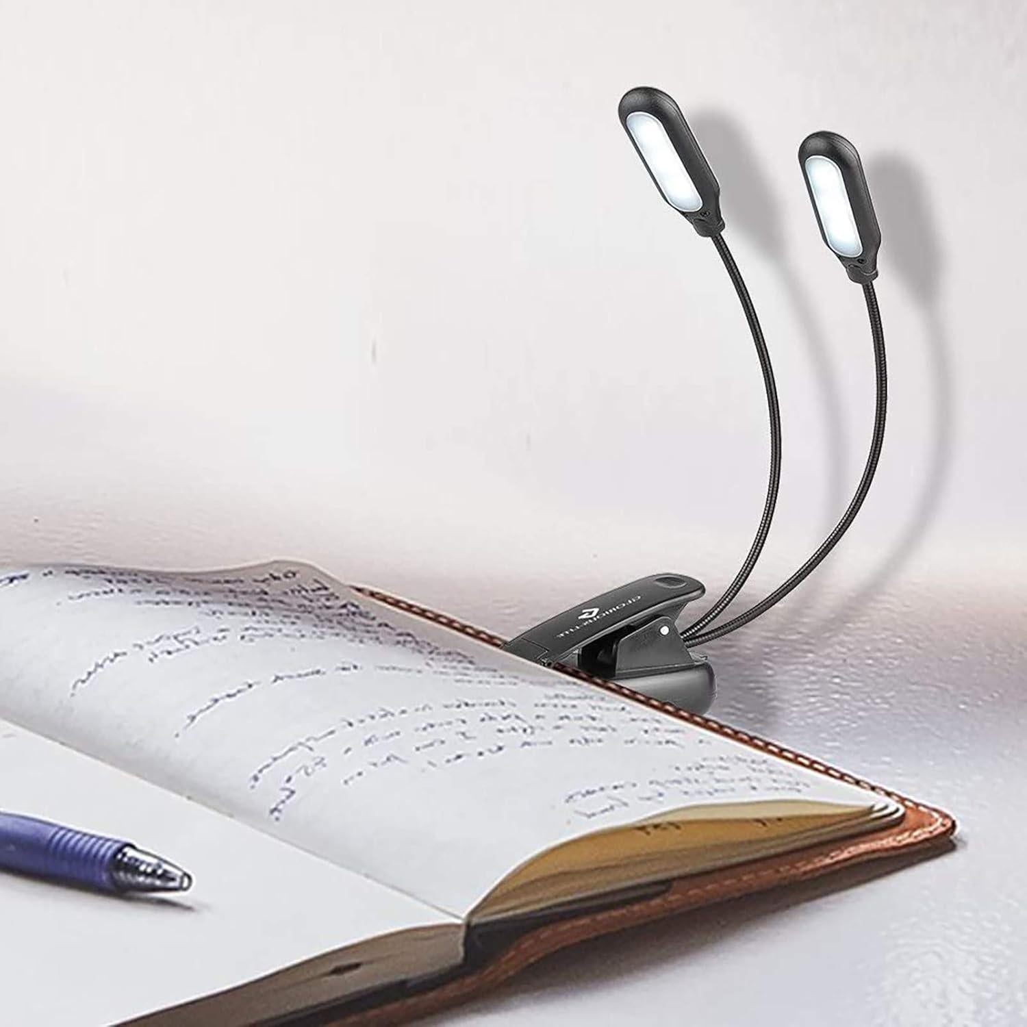 Luz de Libro Clip-on GLORIOUS-LITE 10 LED 3 Colores Ajustables