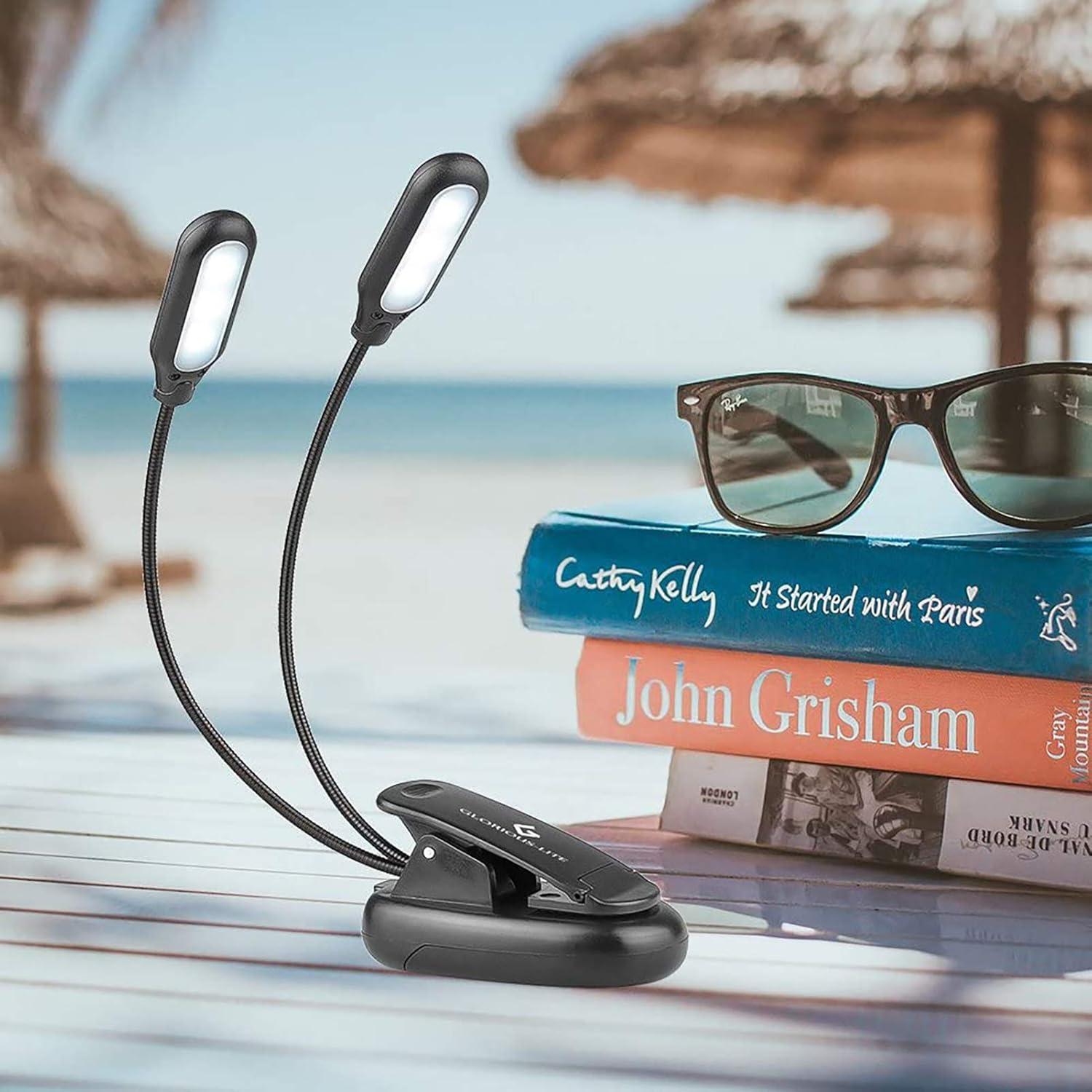 Luz de Libro Clip-on GLORIOUS-LITE 10 LED 3 Colores Ajustables