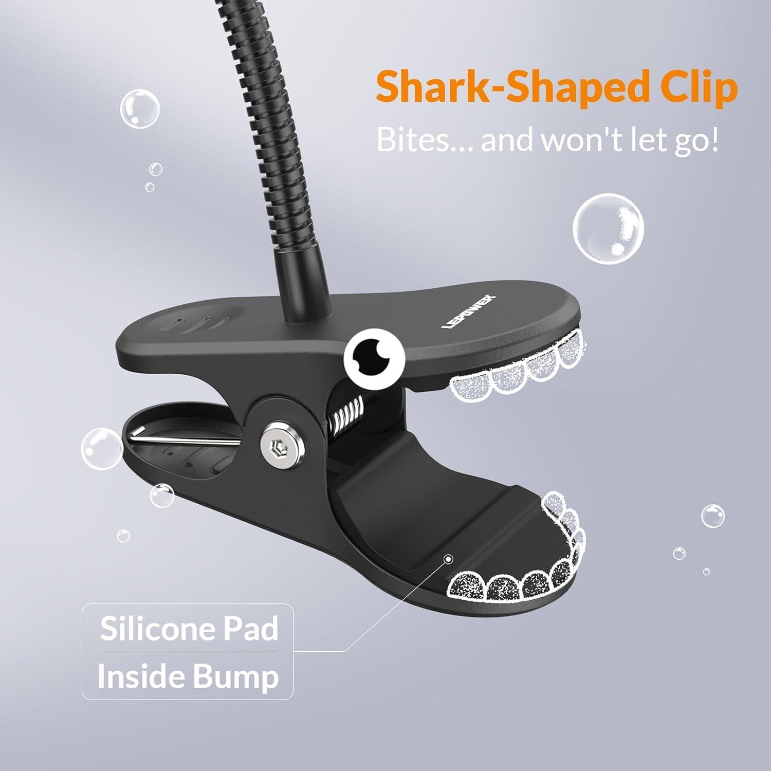 Luz de Lectura Clip LEPOWER 300LM Regulable Negro