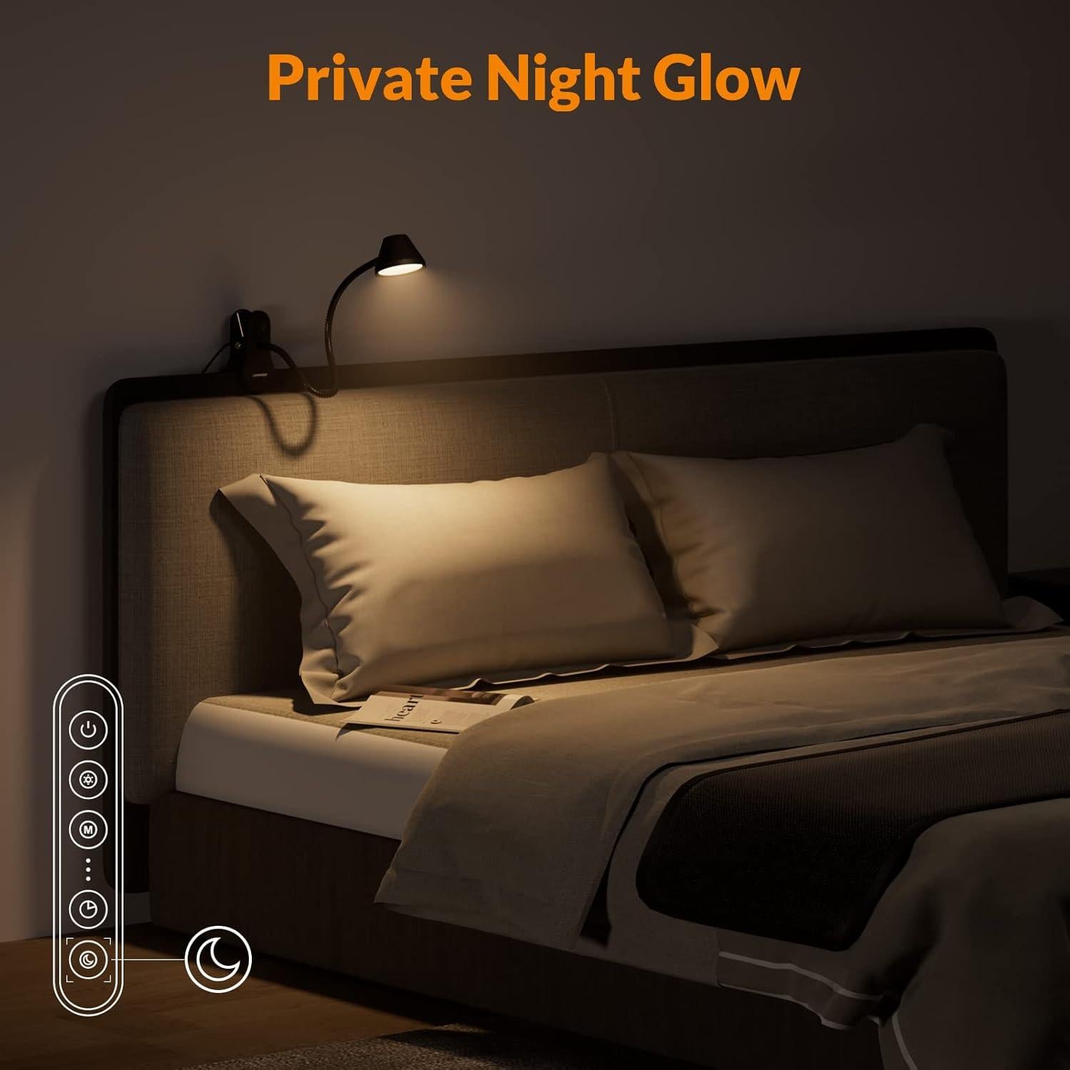 Luz de Lectura Clip LEPOWER 300LM Regulable Negro